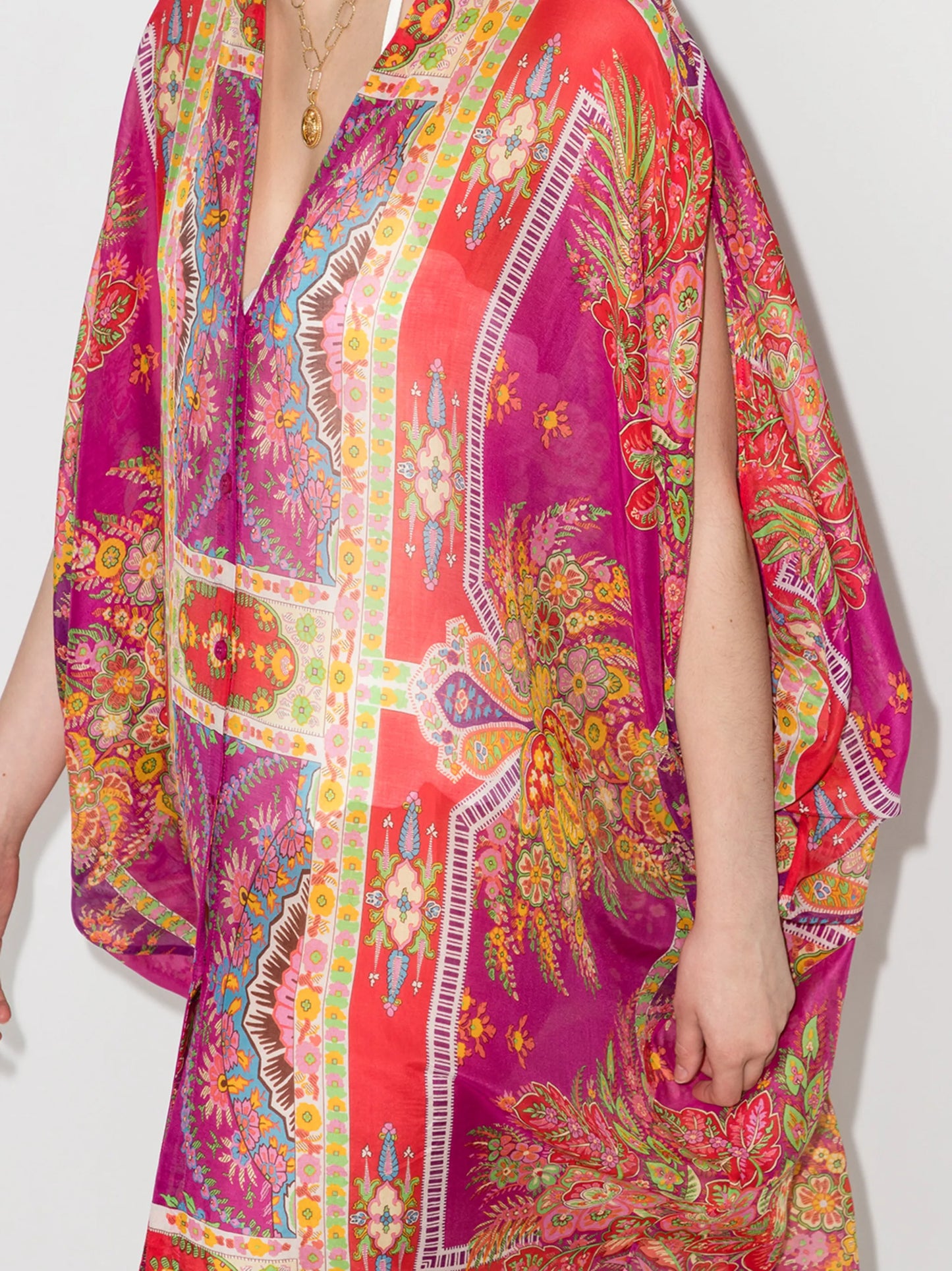 geometric print kaftan dress