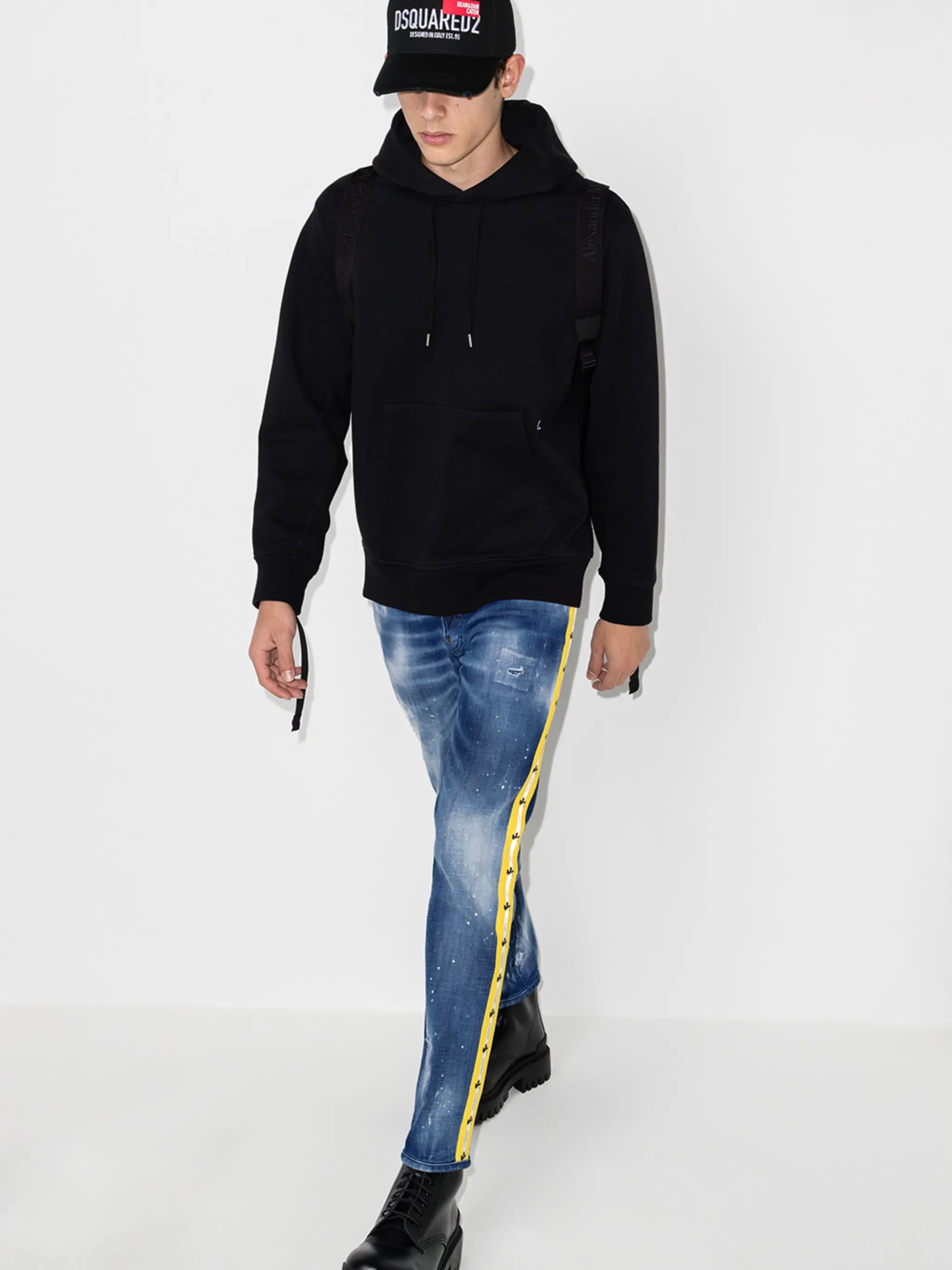 Skater logo-tape slim jeans