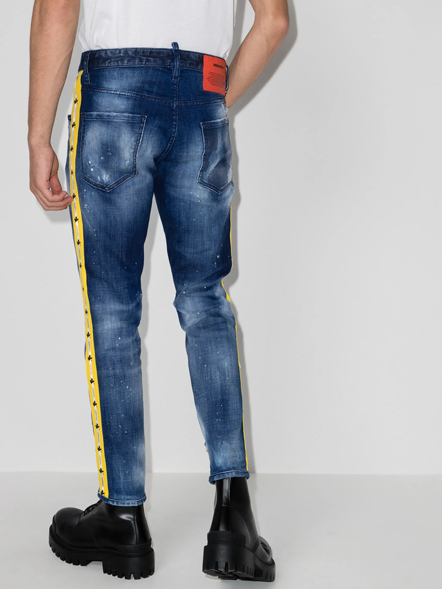 Skater logo-tape slim jeans