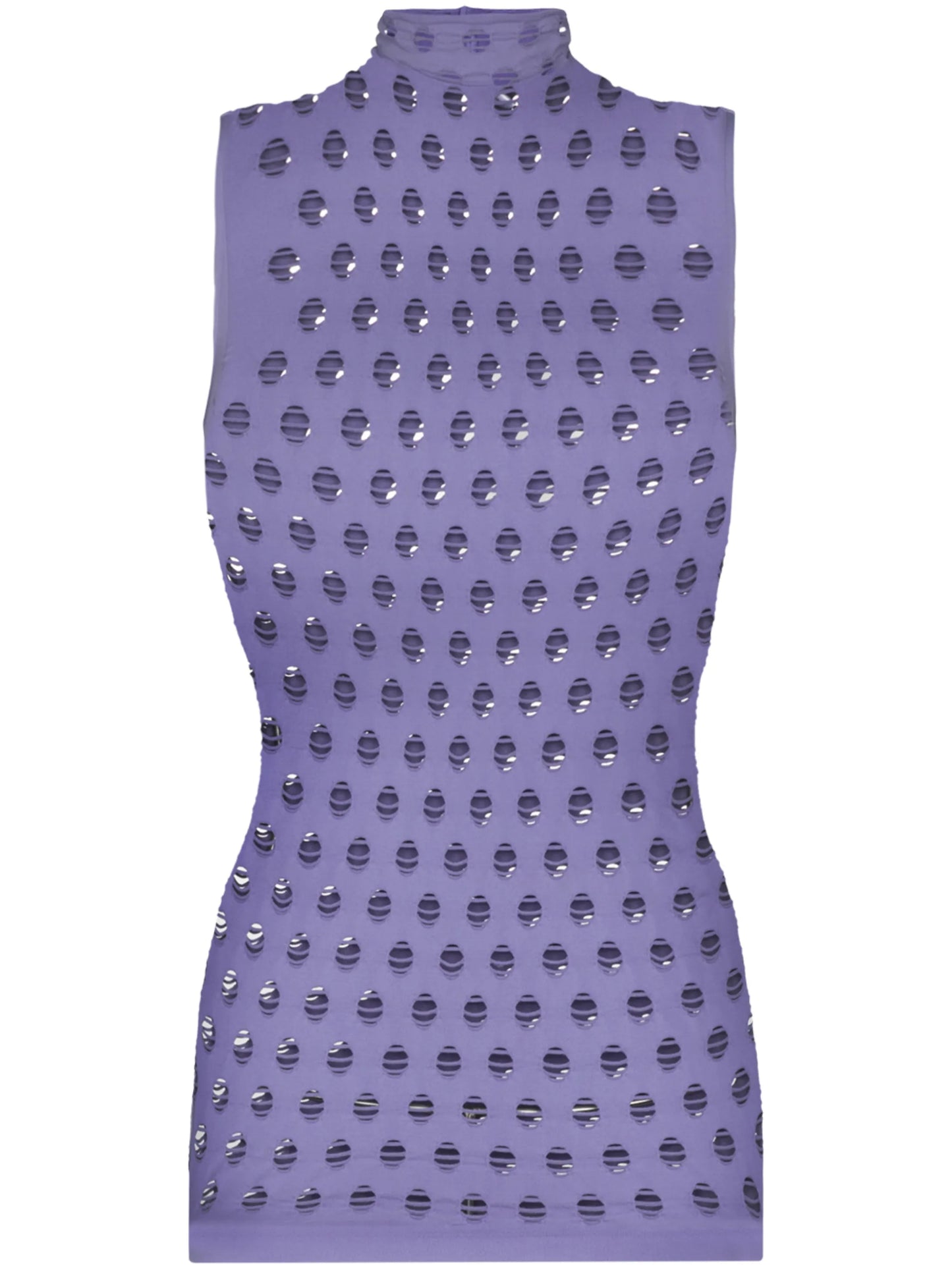 perforated rollneck tank top