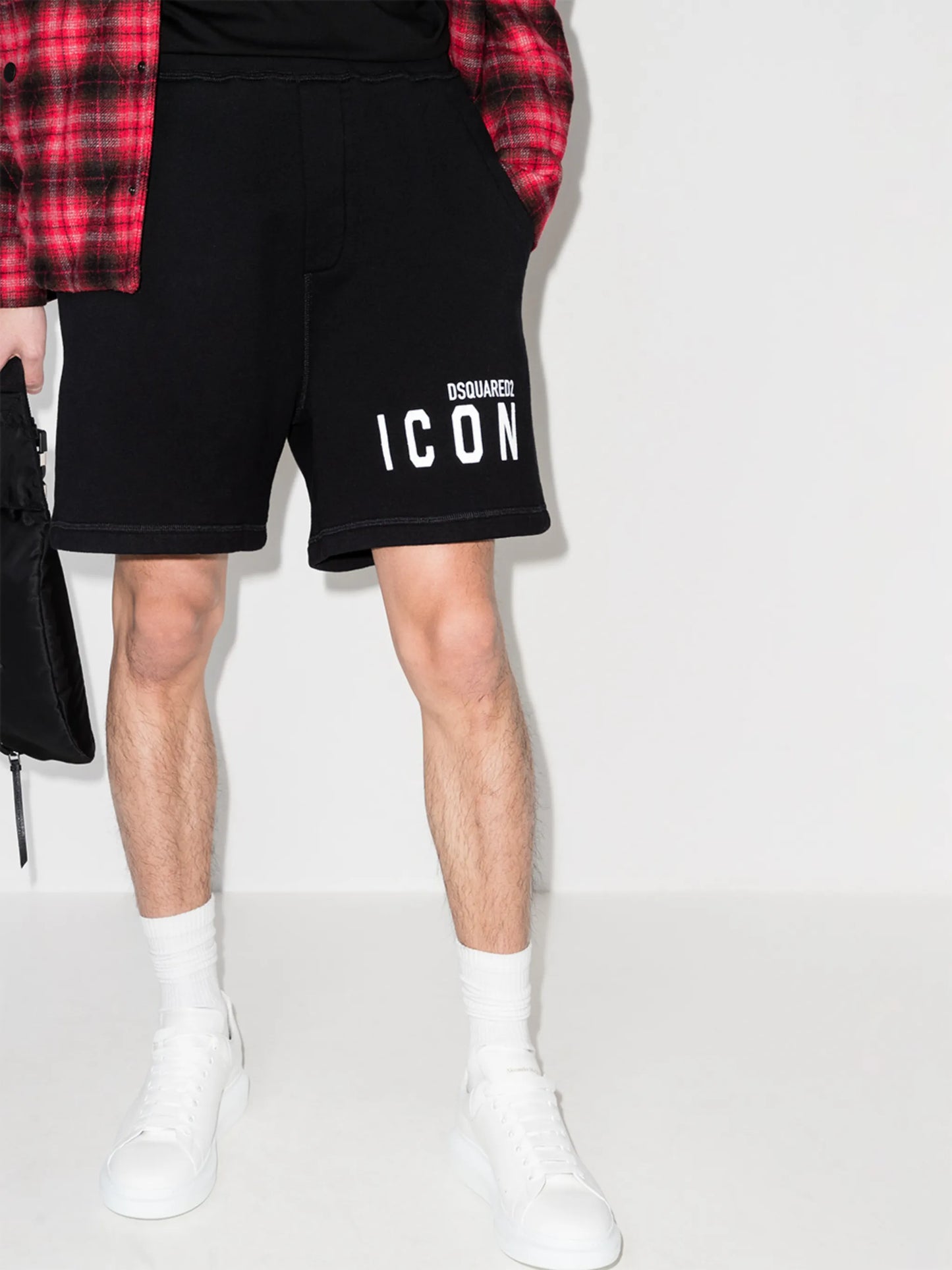logo print track shorts
