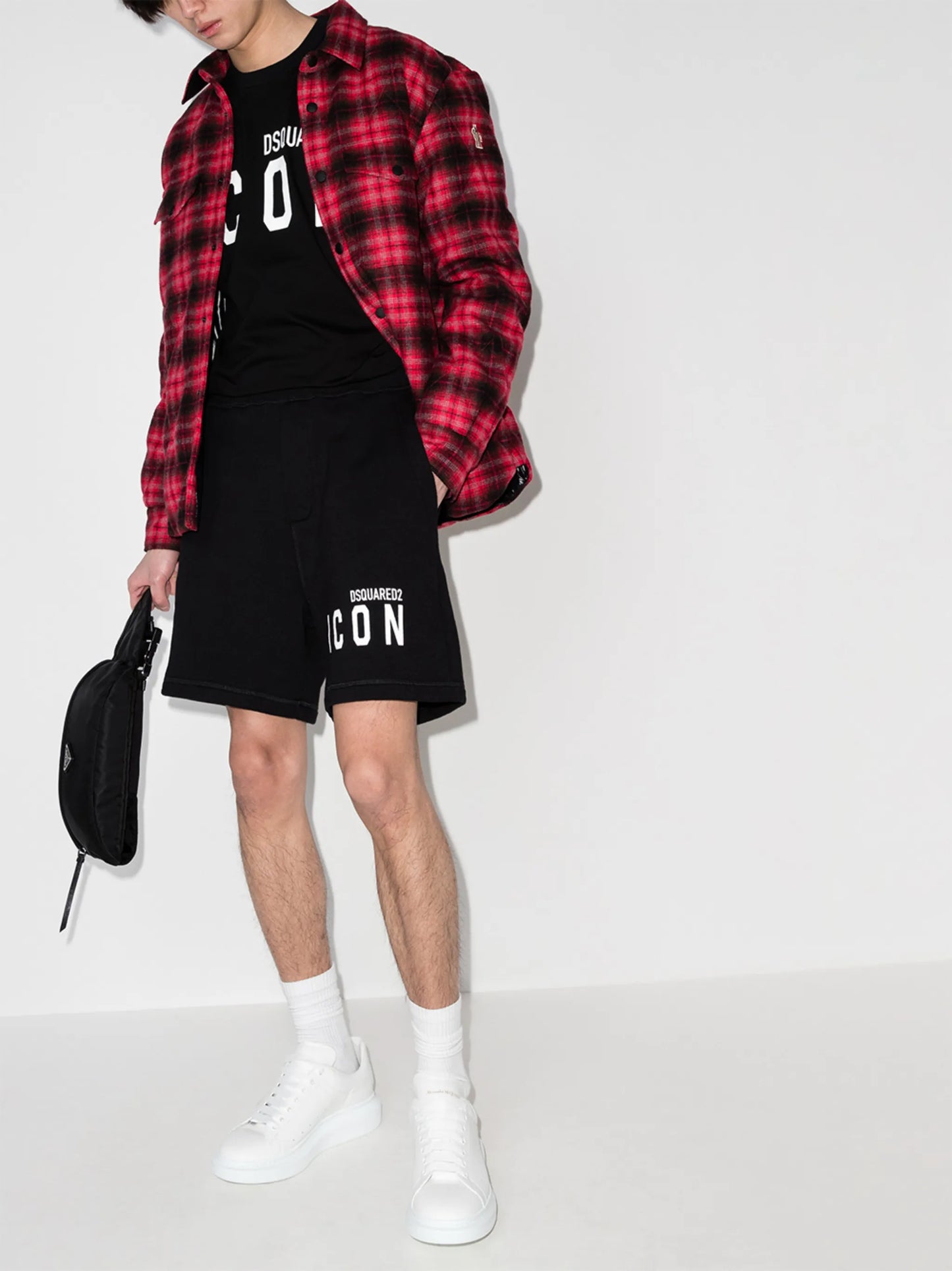 logo print track shorts