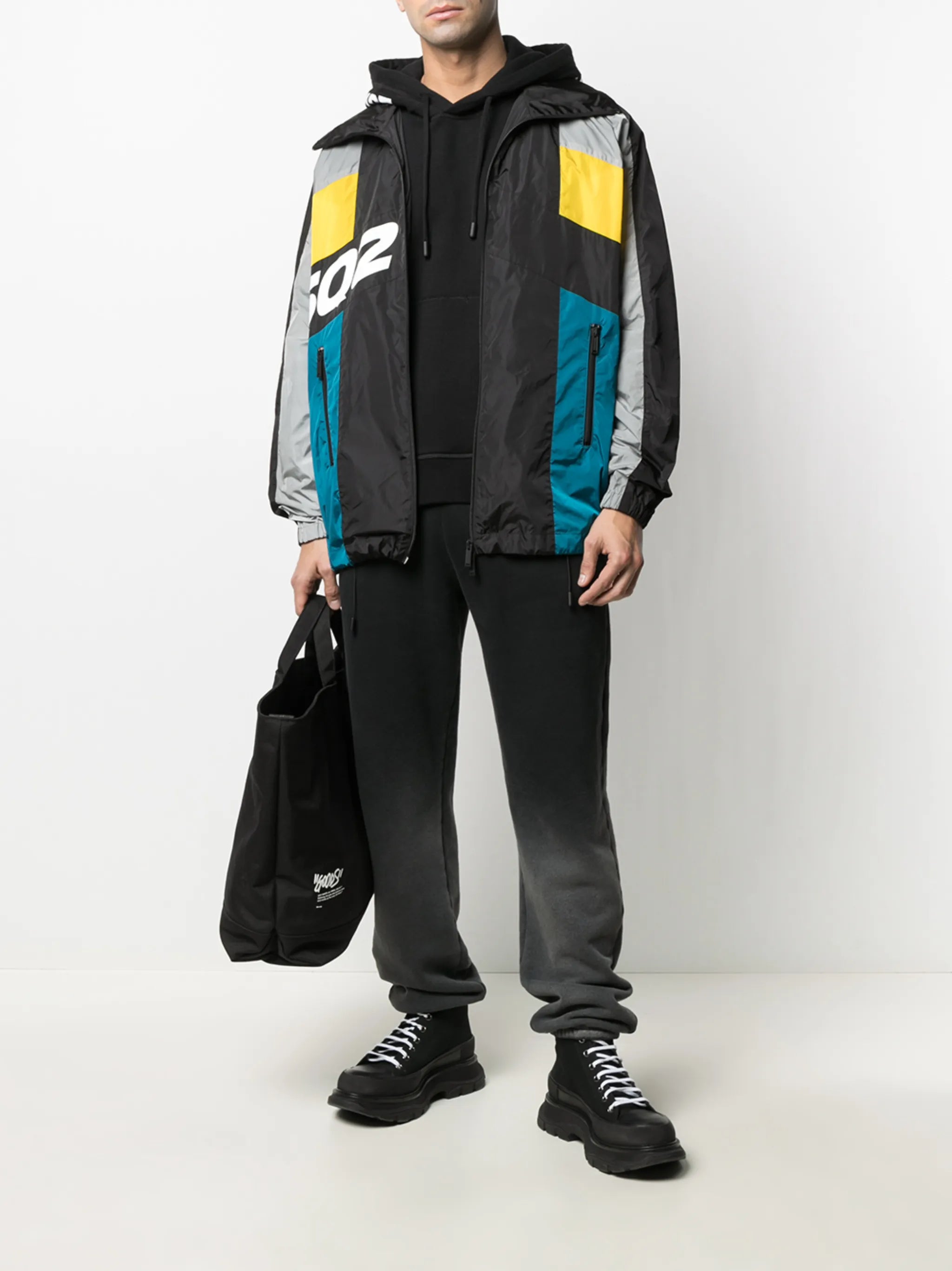 colour-block windbreaker jacket