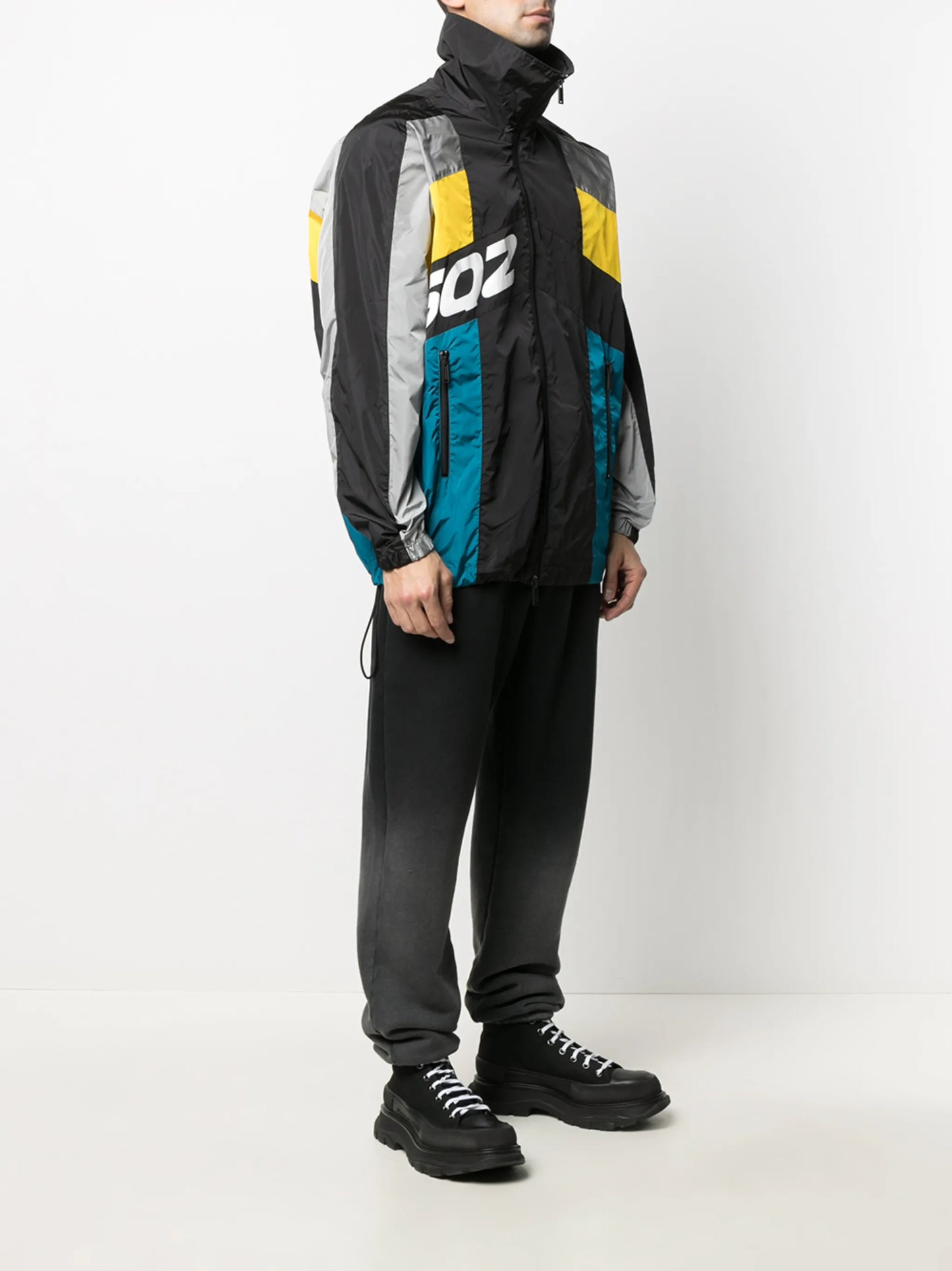 colour-block windbreaker jacket