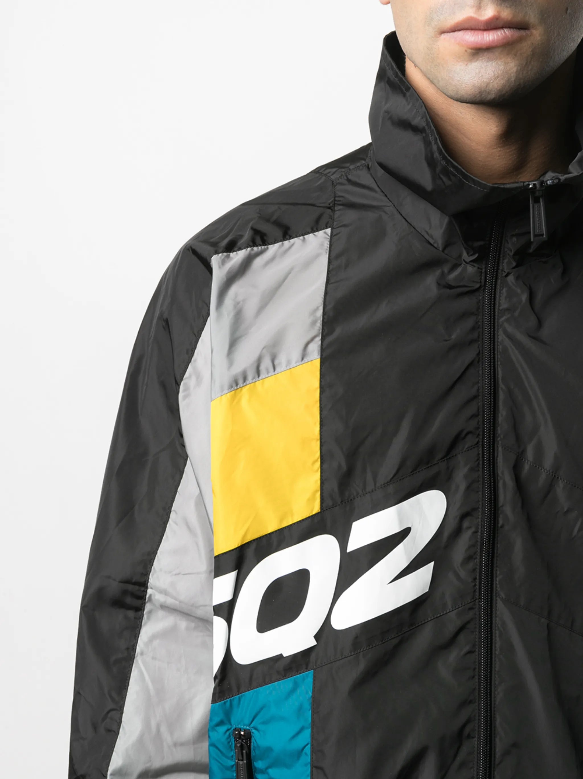 colour-block windbreaker jacket