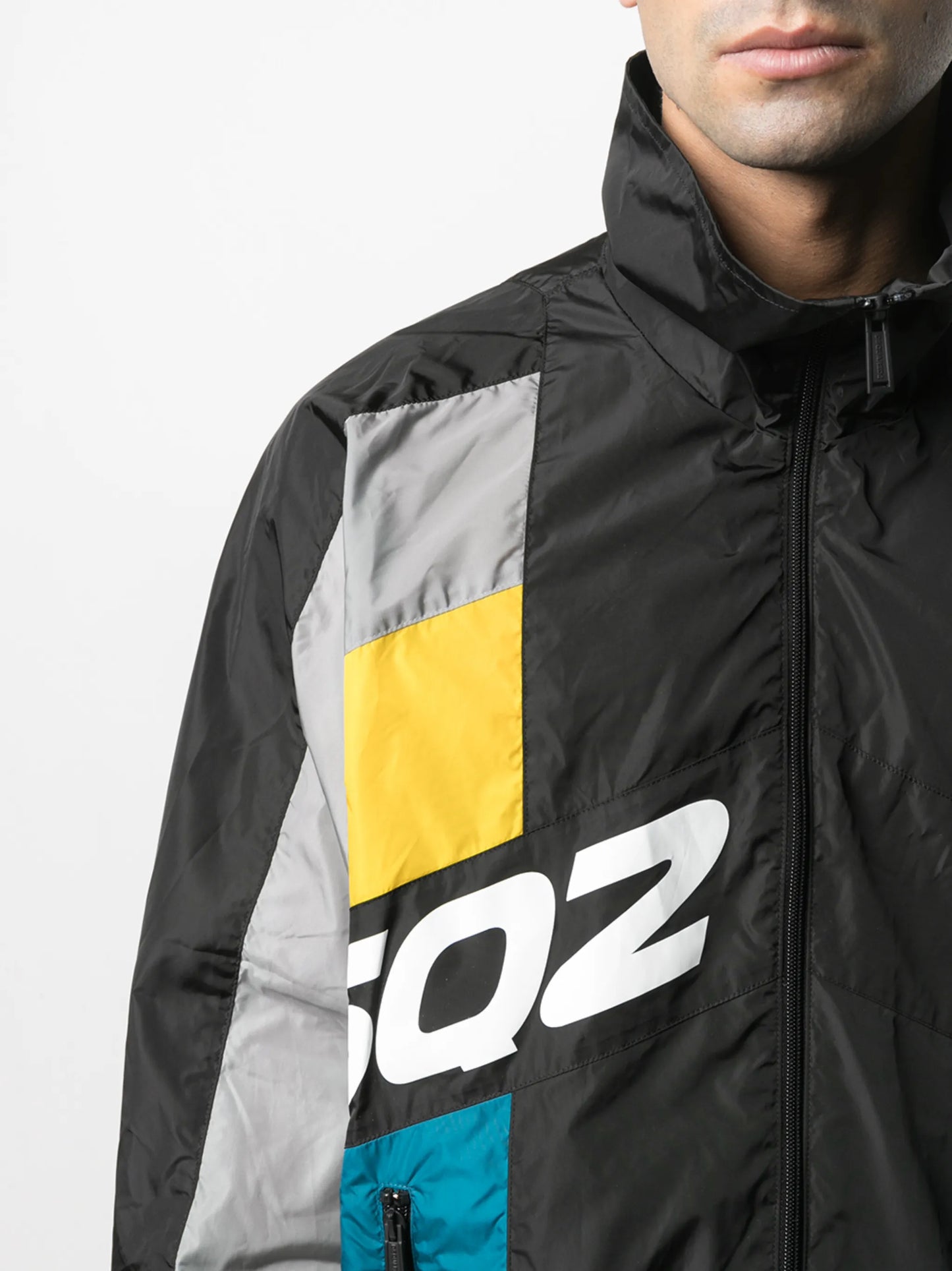 colour-block windbreaker jacket