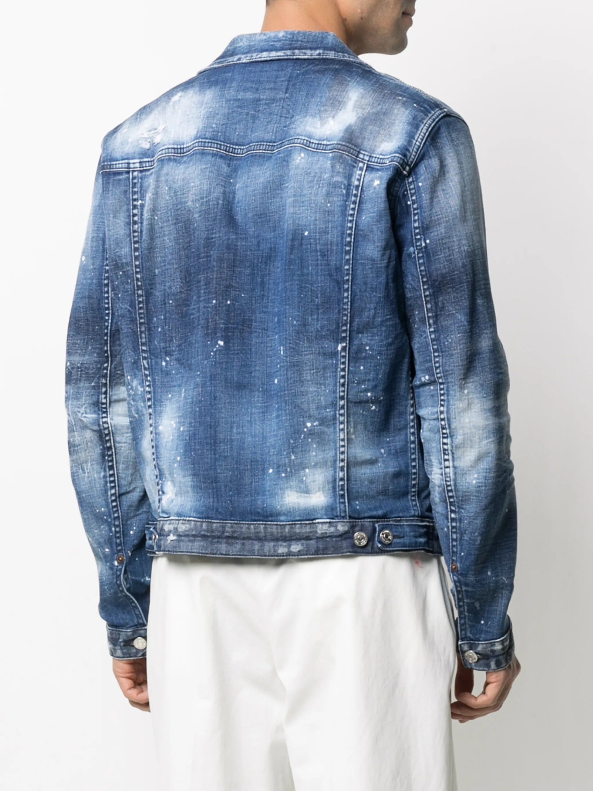 paint-splatter denim jacket