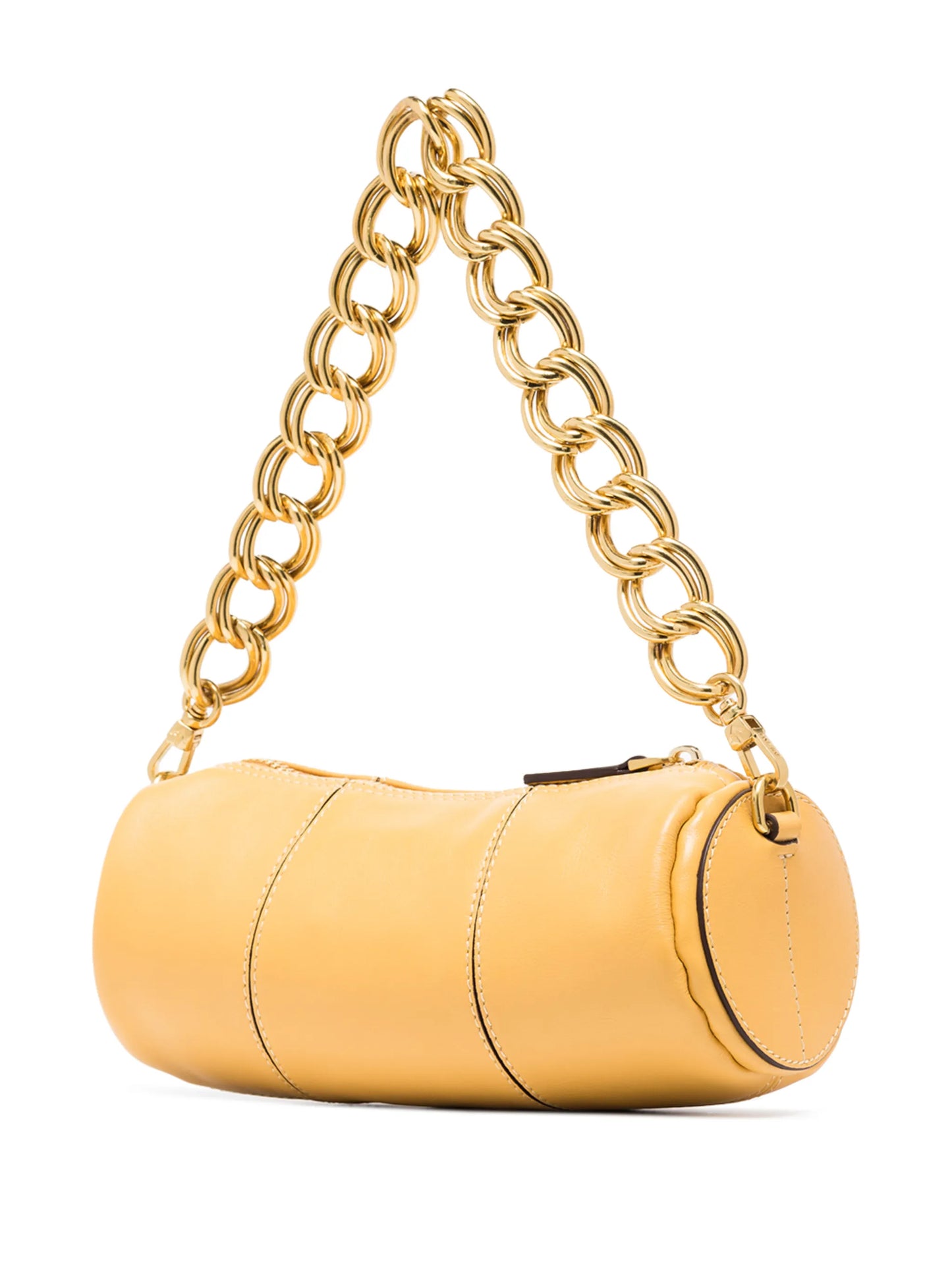 Cylinder leather shoulder bag