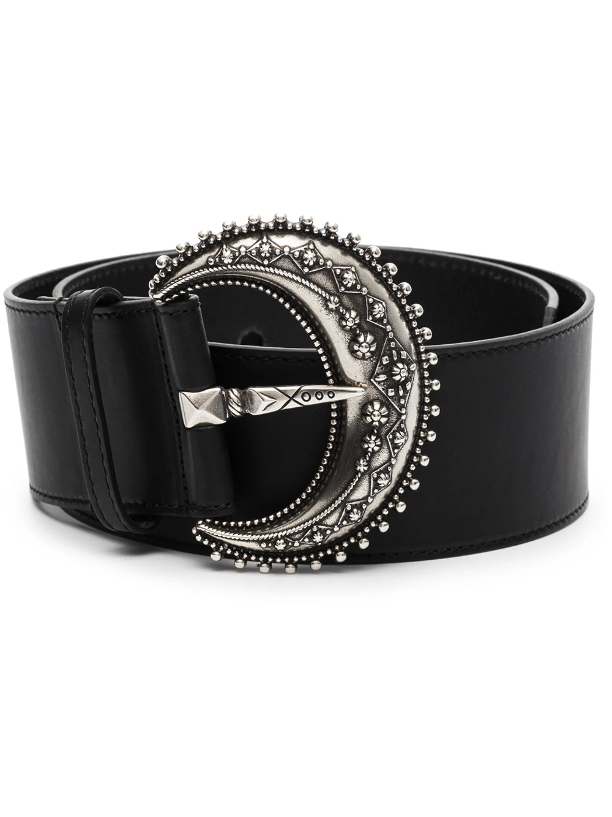 buckle fastening leather belt