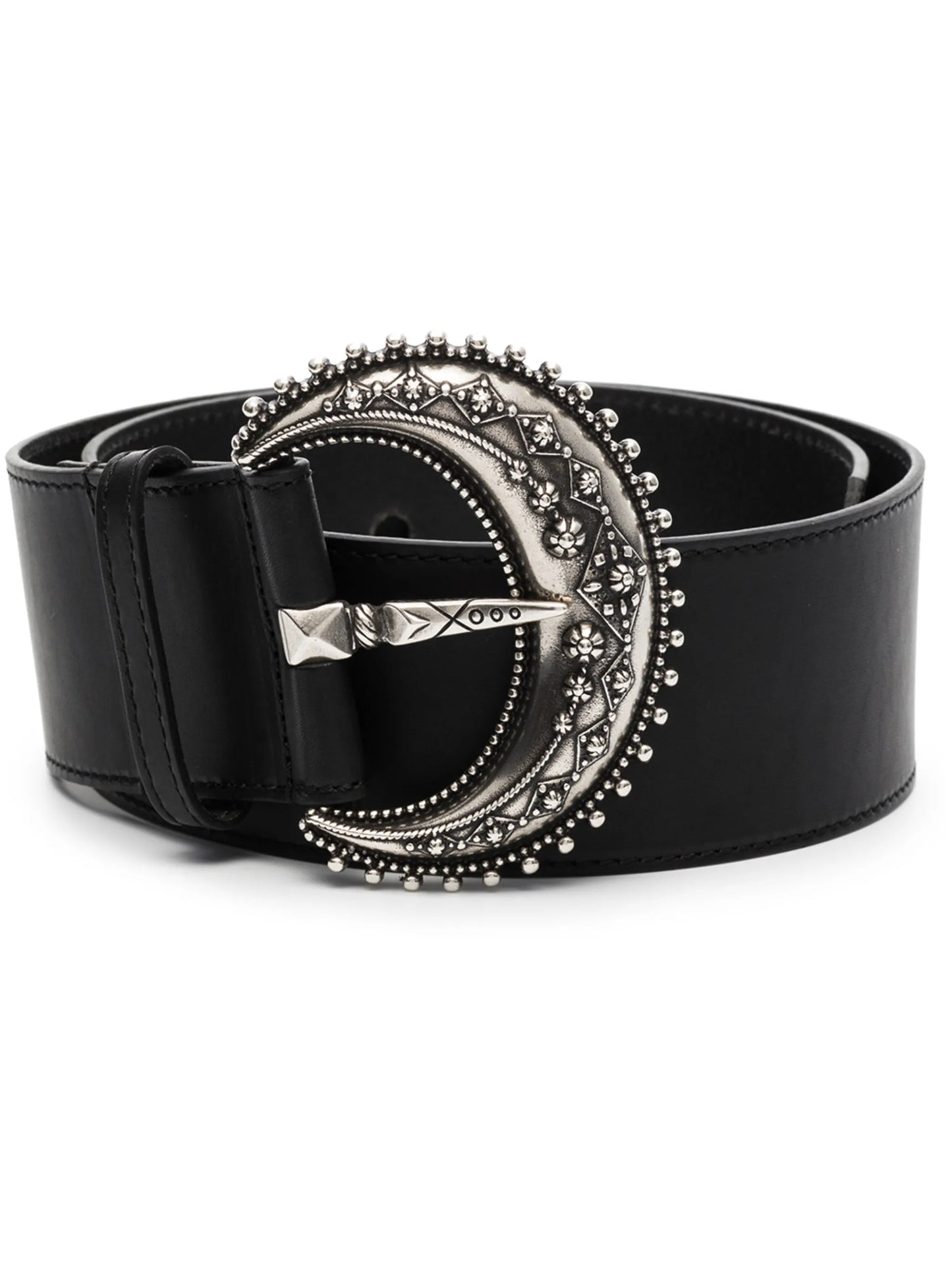 buckle fastening leather belt