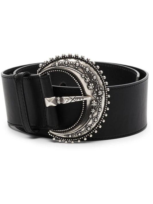 buckle fastening leather belt