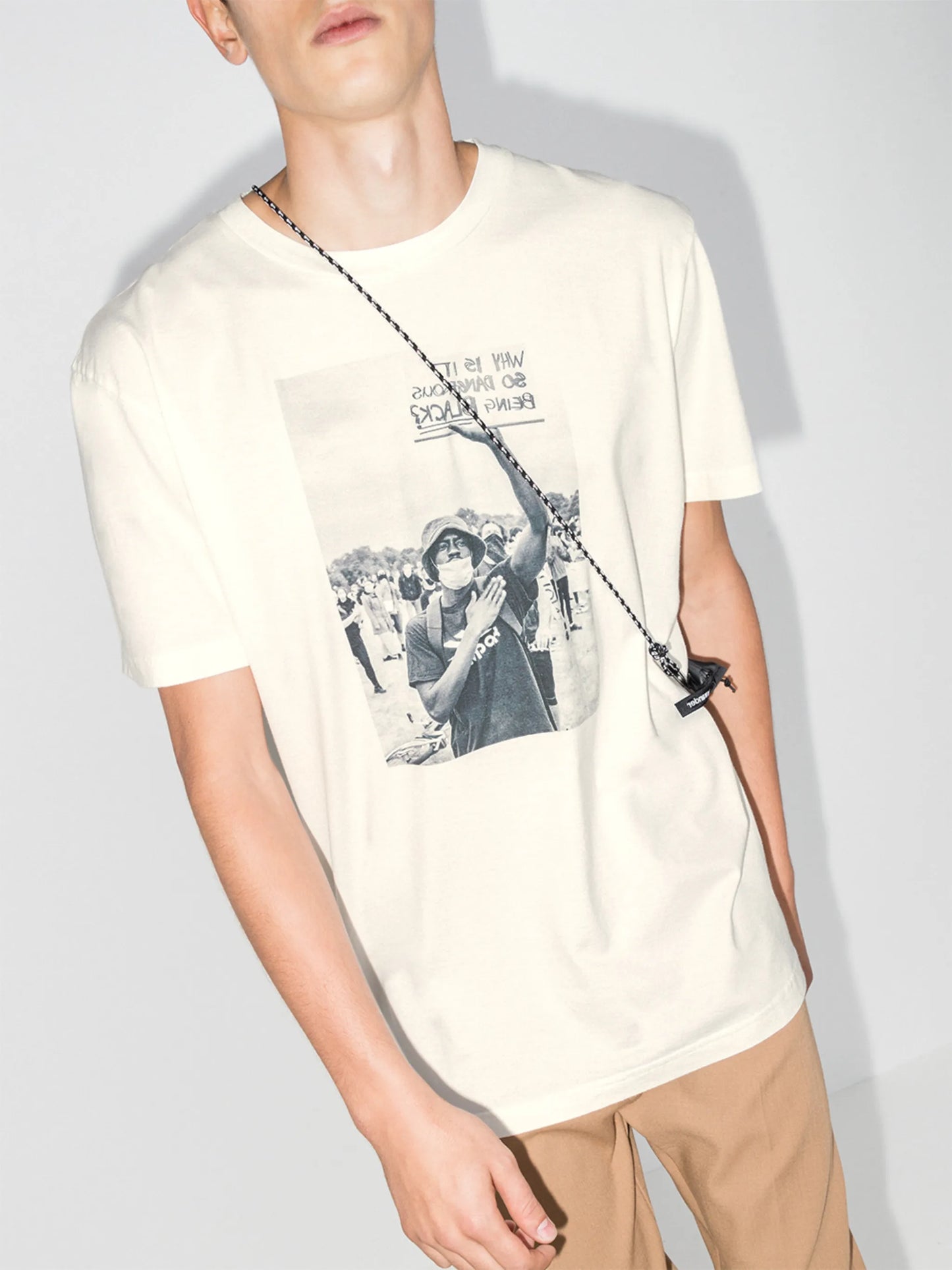short-sleeve photograph print T-shirt