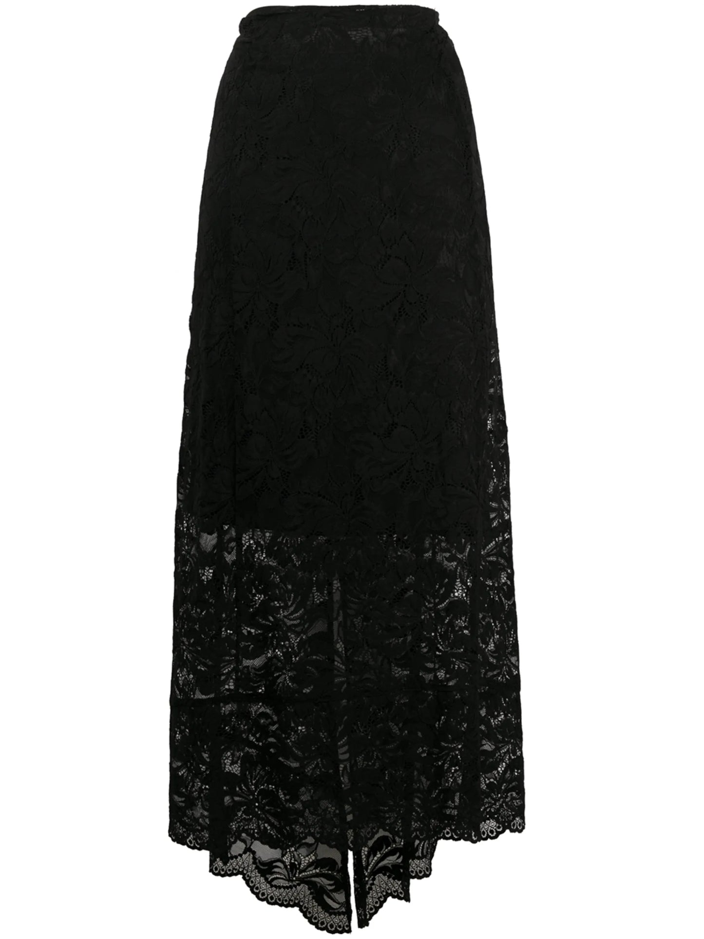 split-hem lace midi skirt