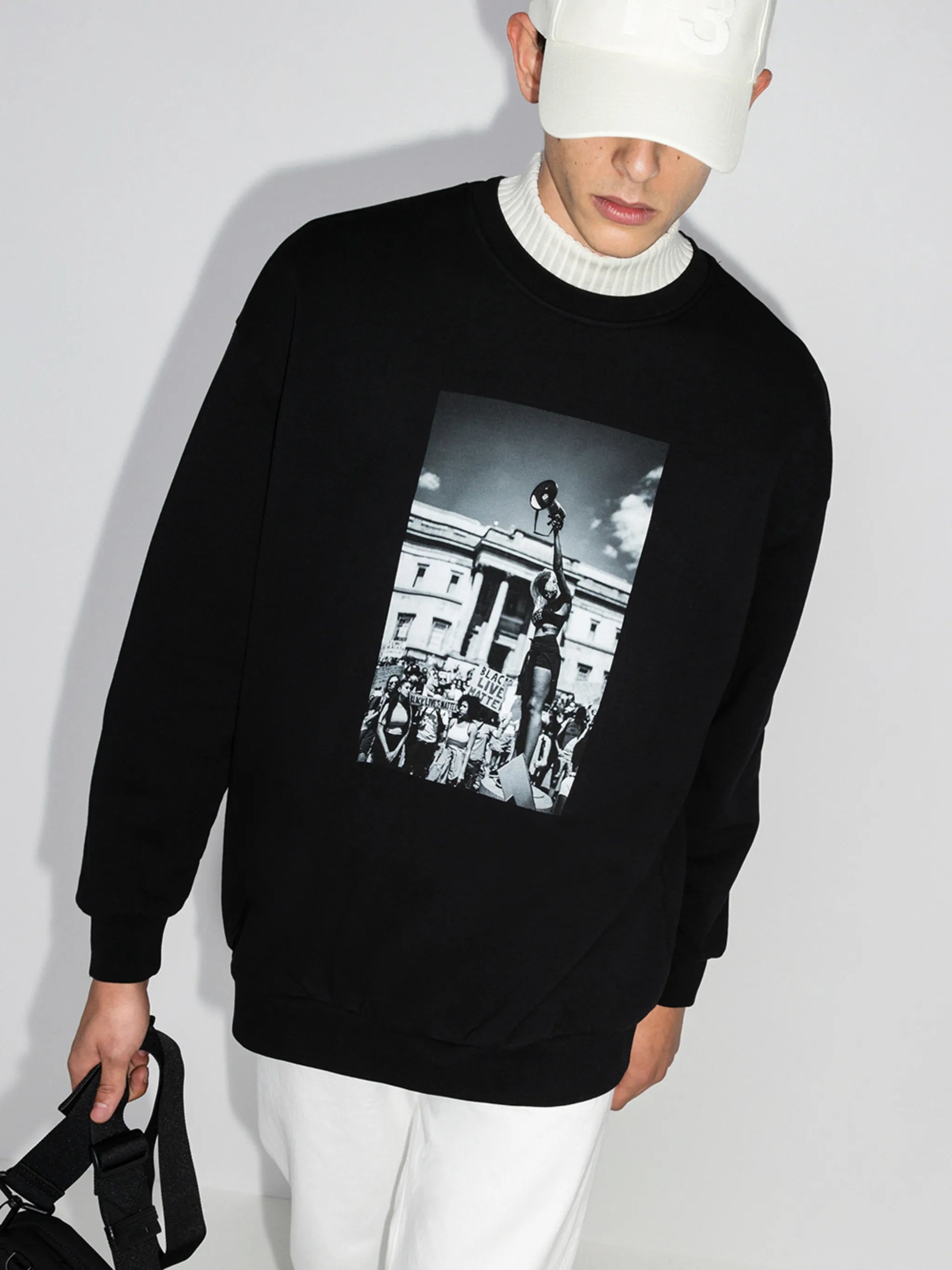 Megaphone photograph-print sweatshirt