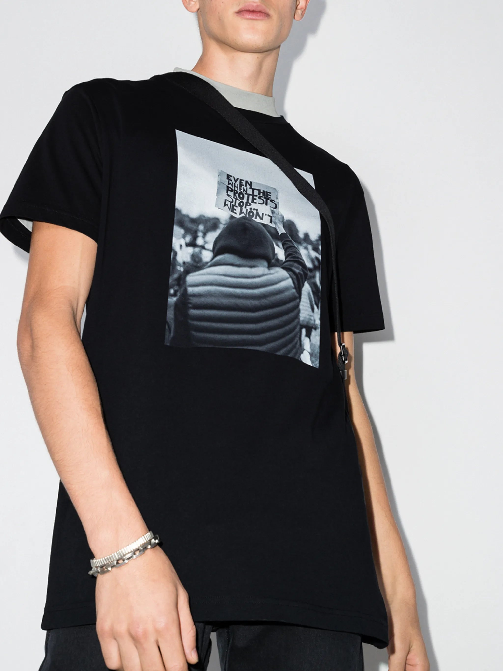 short-sleeve photograph print T-shirt