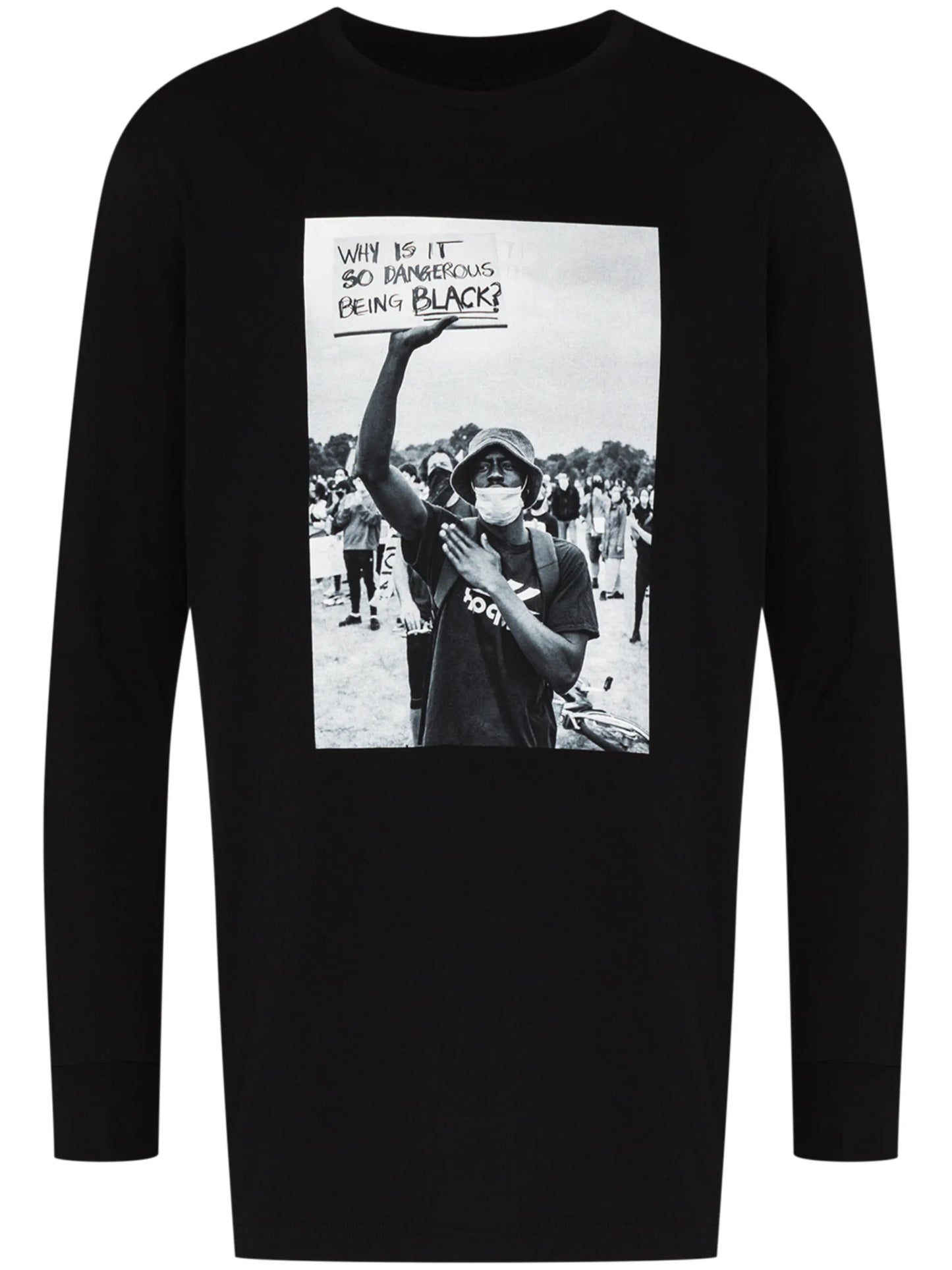 long-sleeve photograph print T-shirt