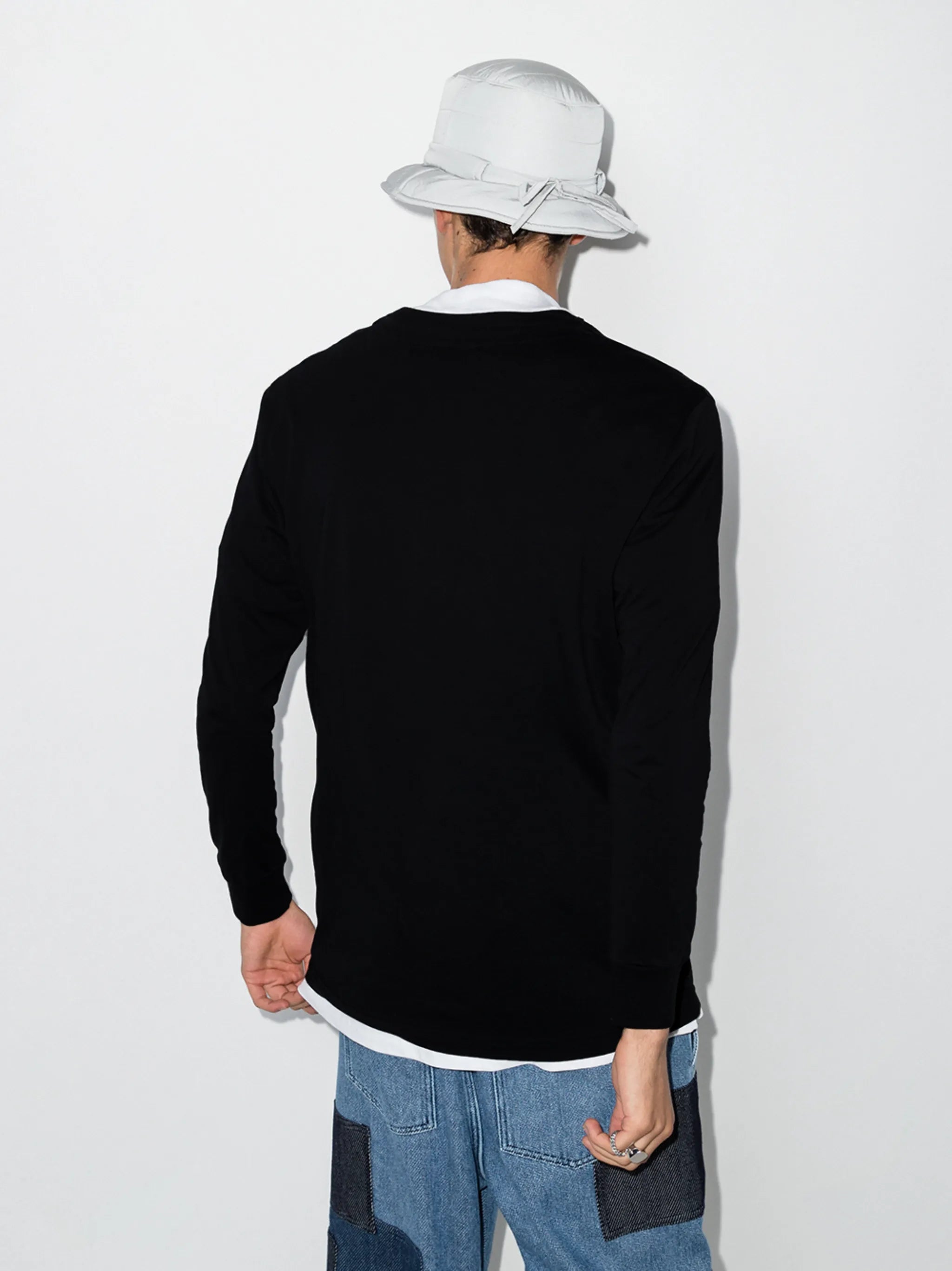 long-sleeve photograph print T-shirt
