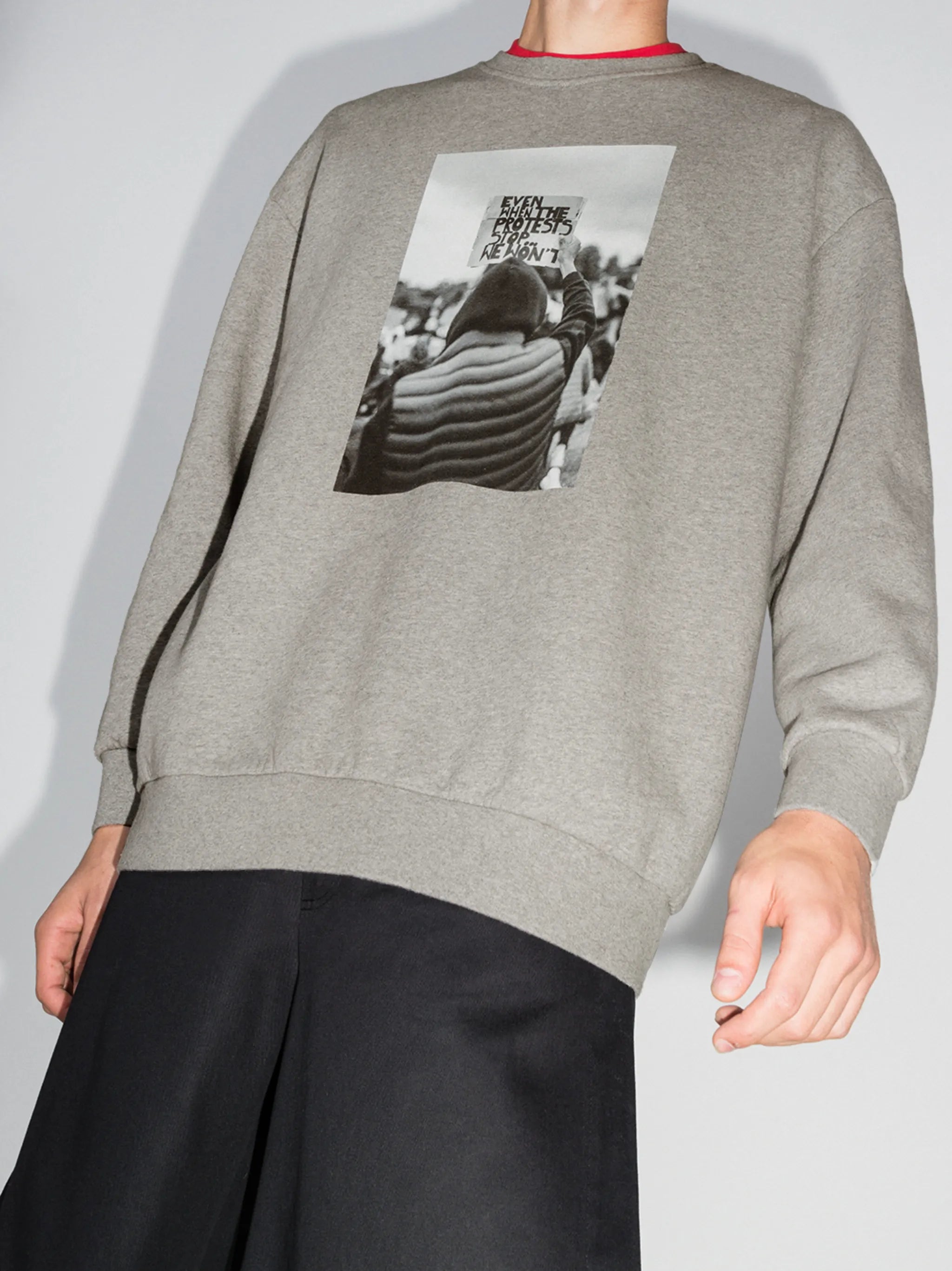 long-sleeve photograph print sweatshirt