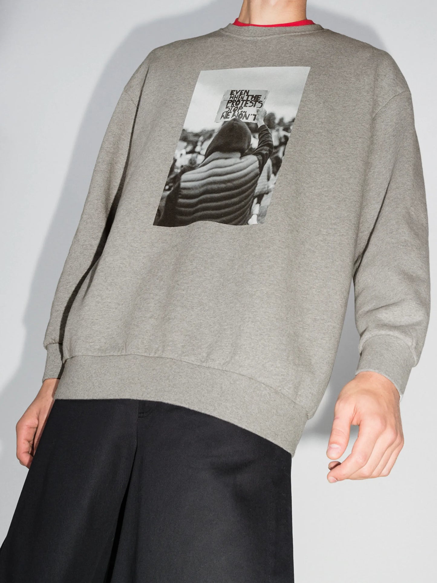 long-sleeve photograph print sweatshirt