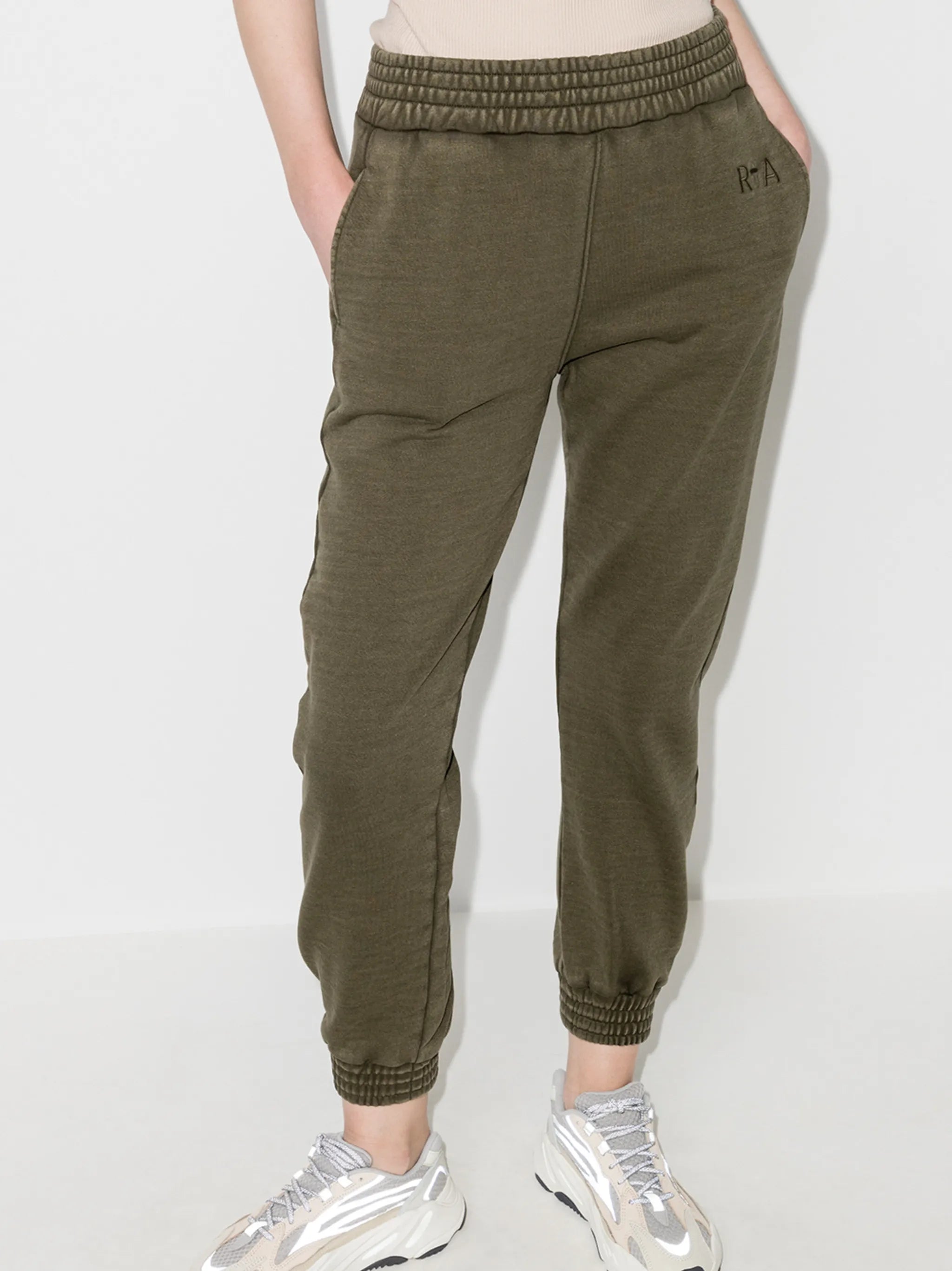 embroidered logo high-waisted track pants