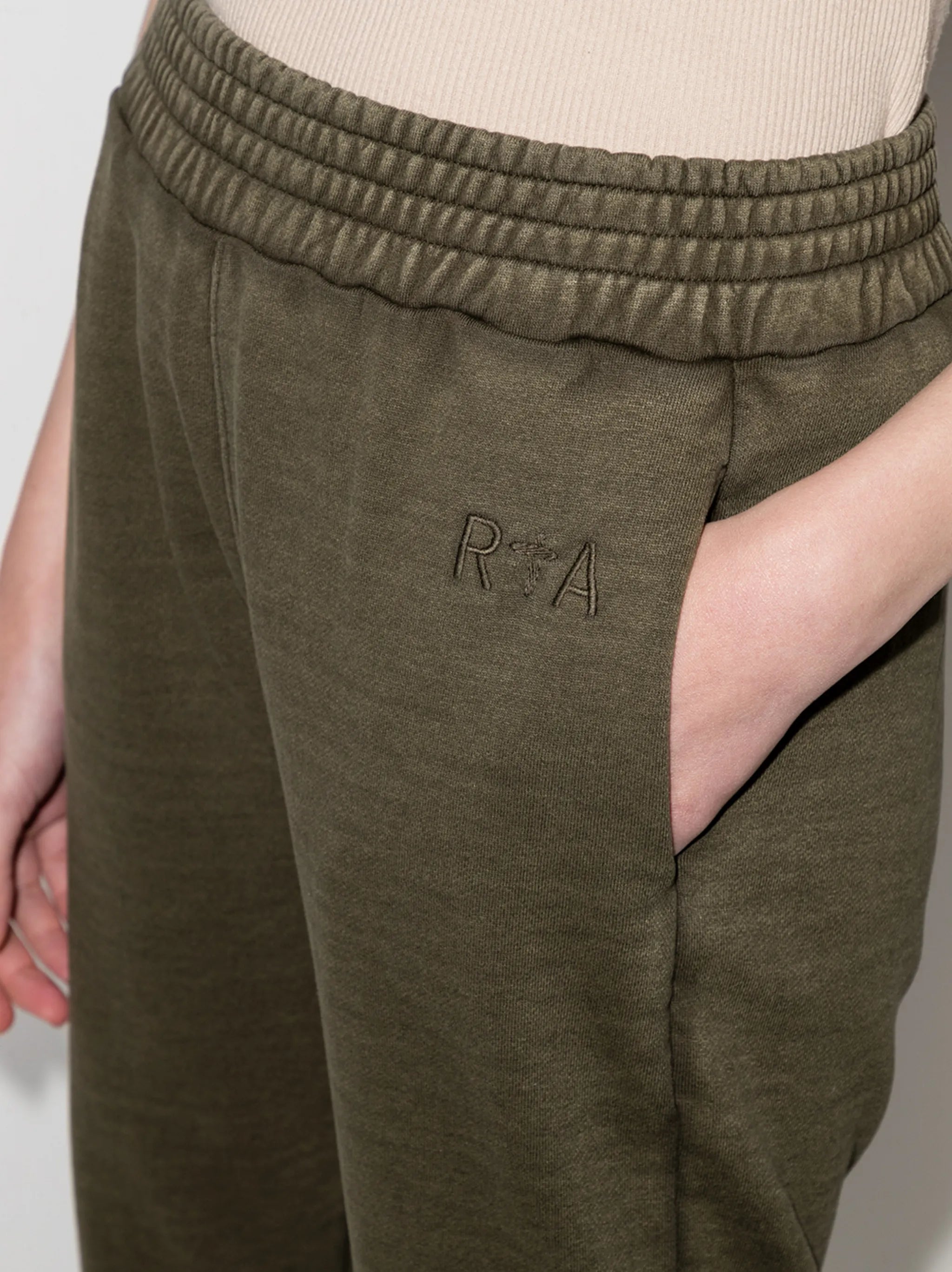 embroidered logo high-waisted track pants