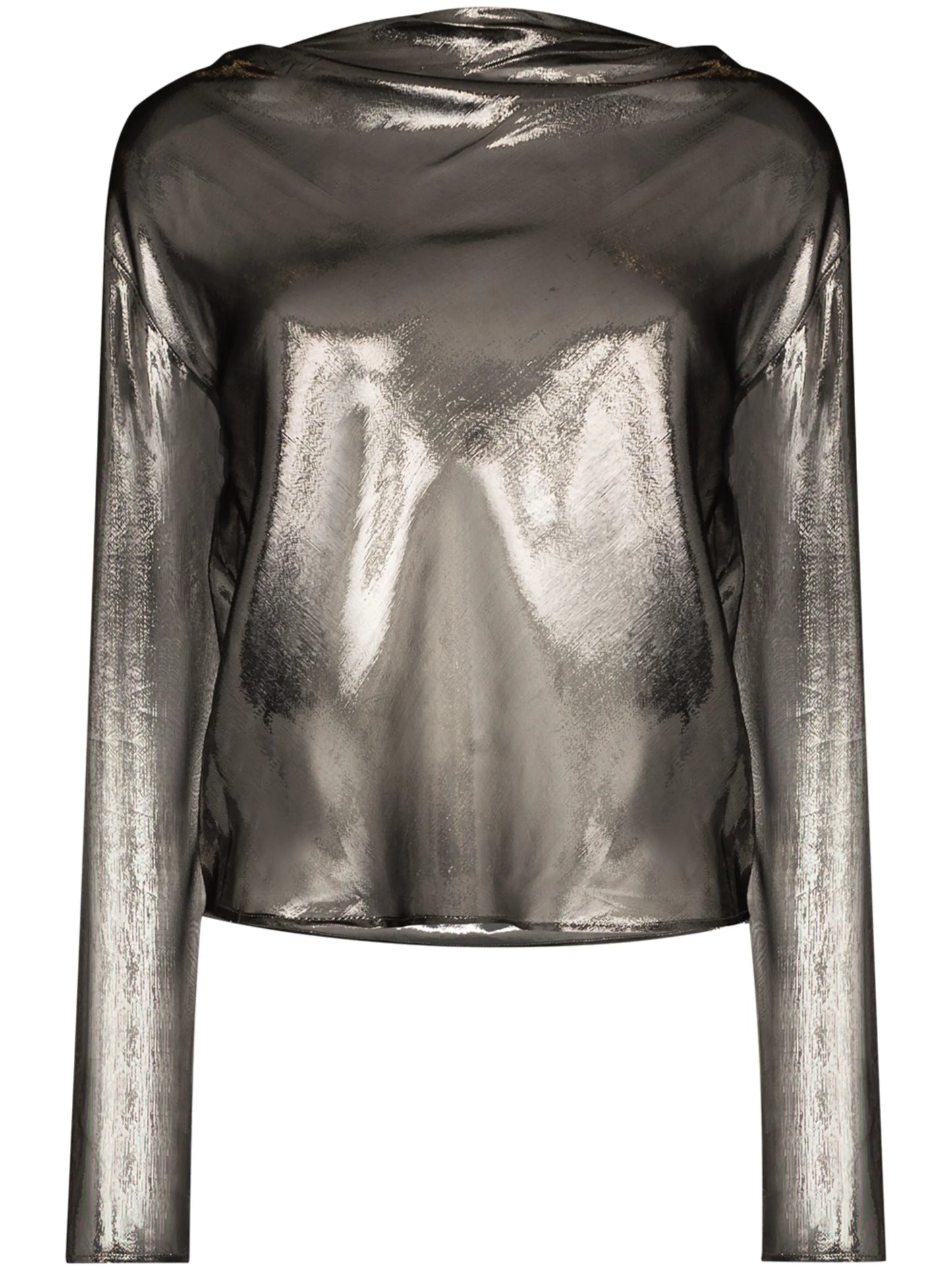 cowl semi-sheer blouse