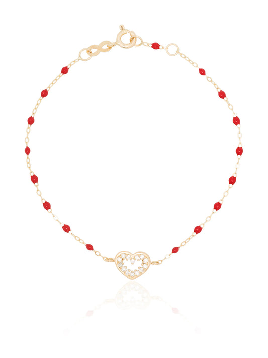 18kt yellow gold beaded diamond bracelet