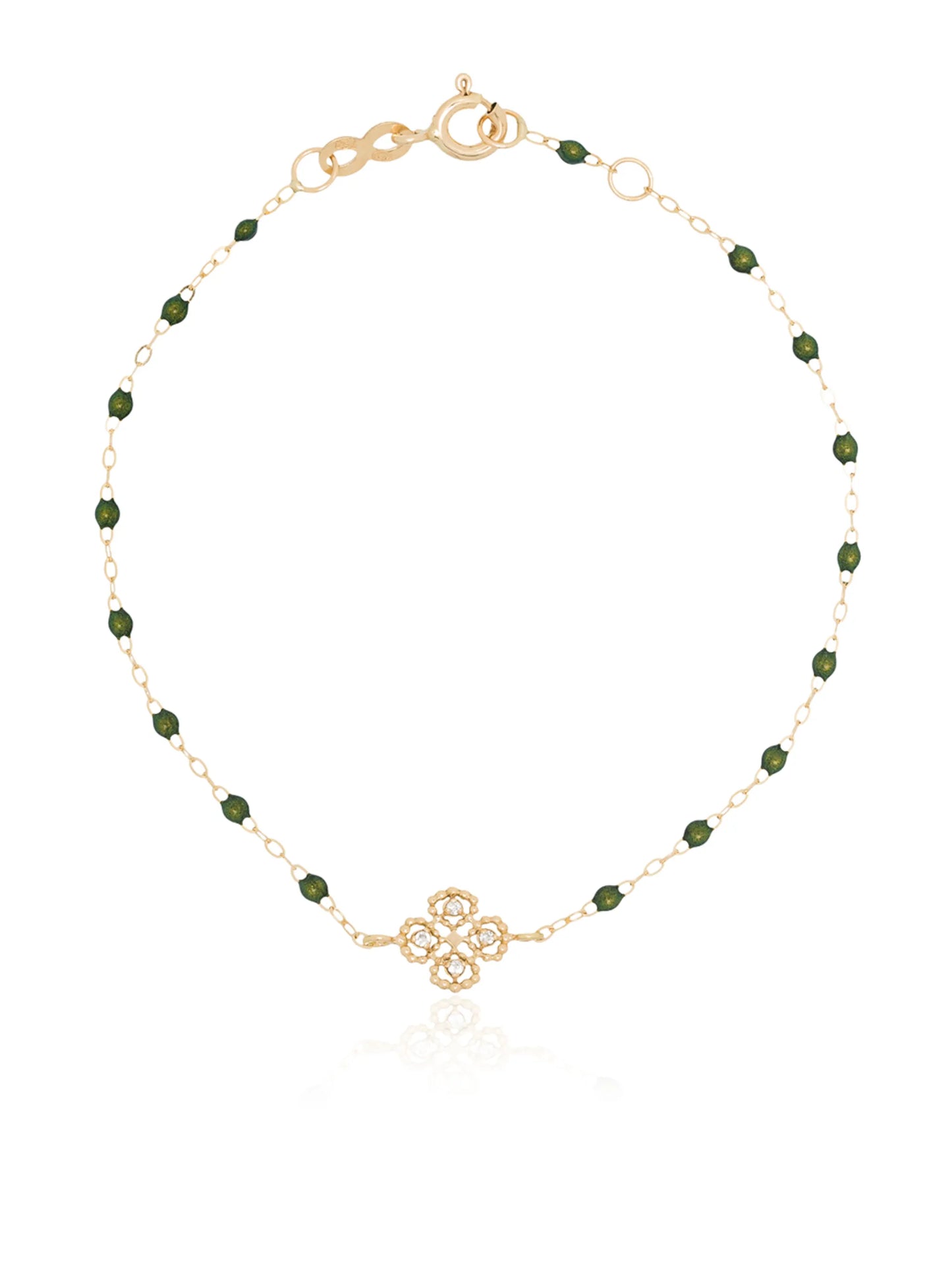 18kt yellow gold beaded diamond bracelet