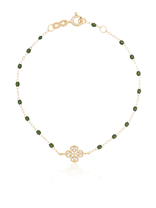 18kt yellow gold beaded diamond bracelet
