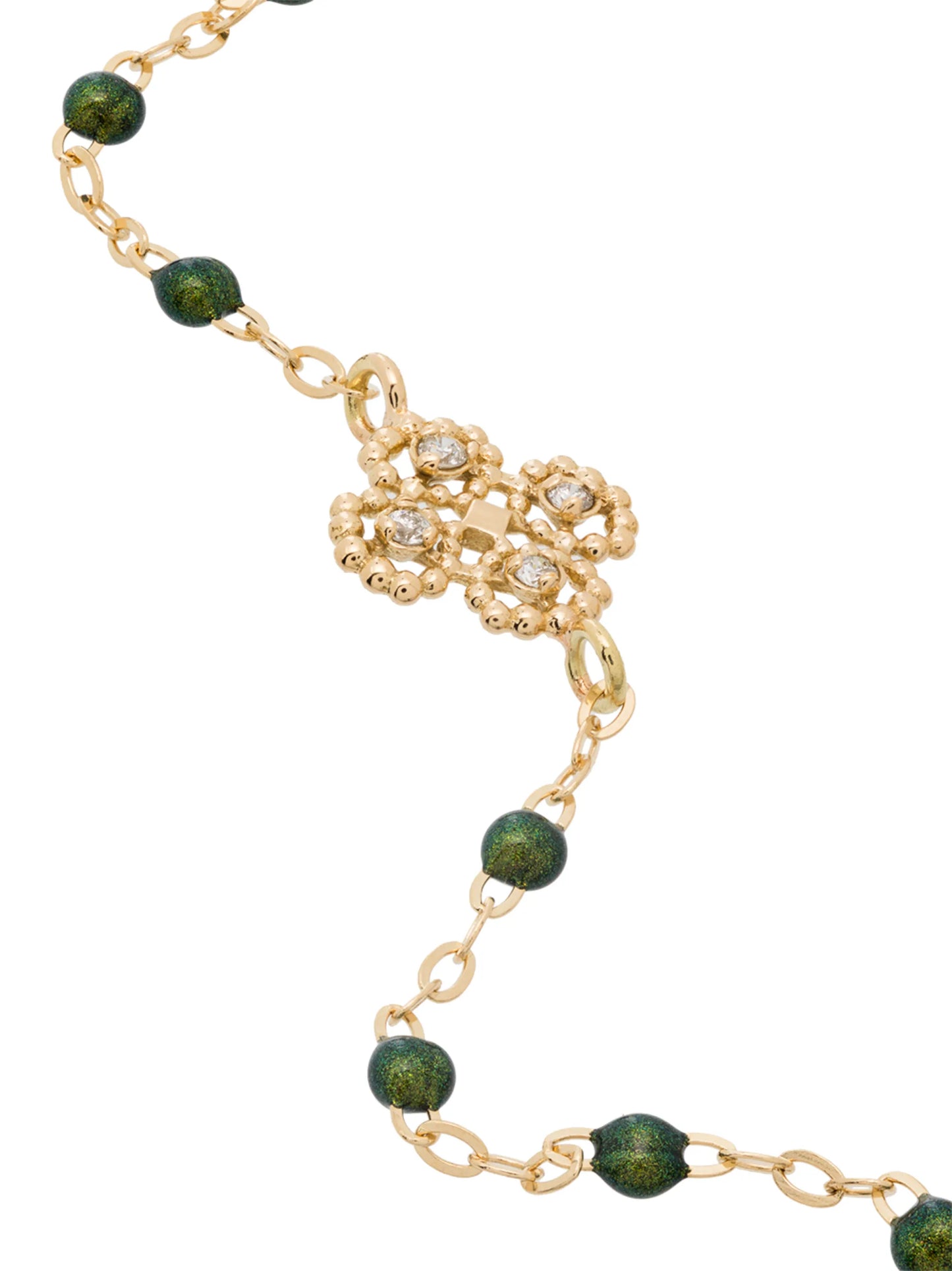 18kt yellow gold beaded diamond bracelet