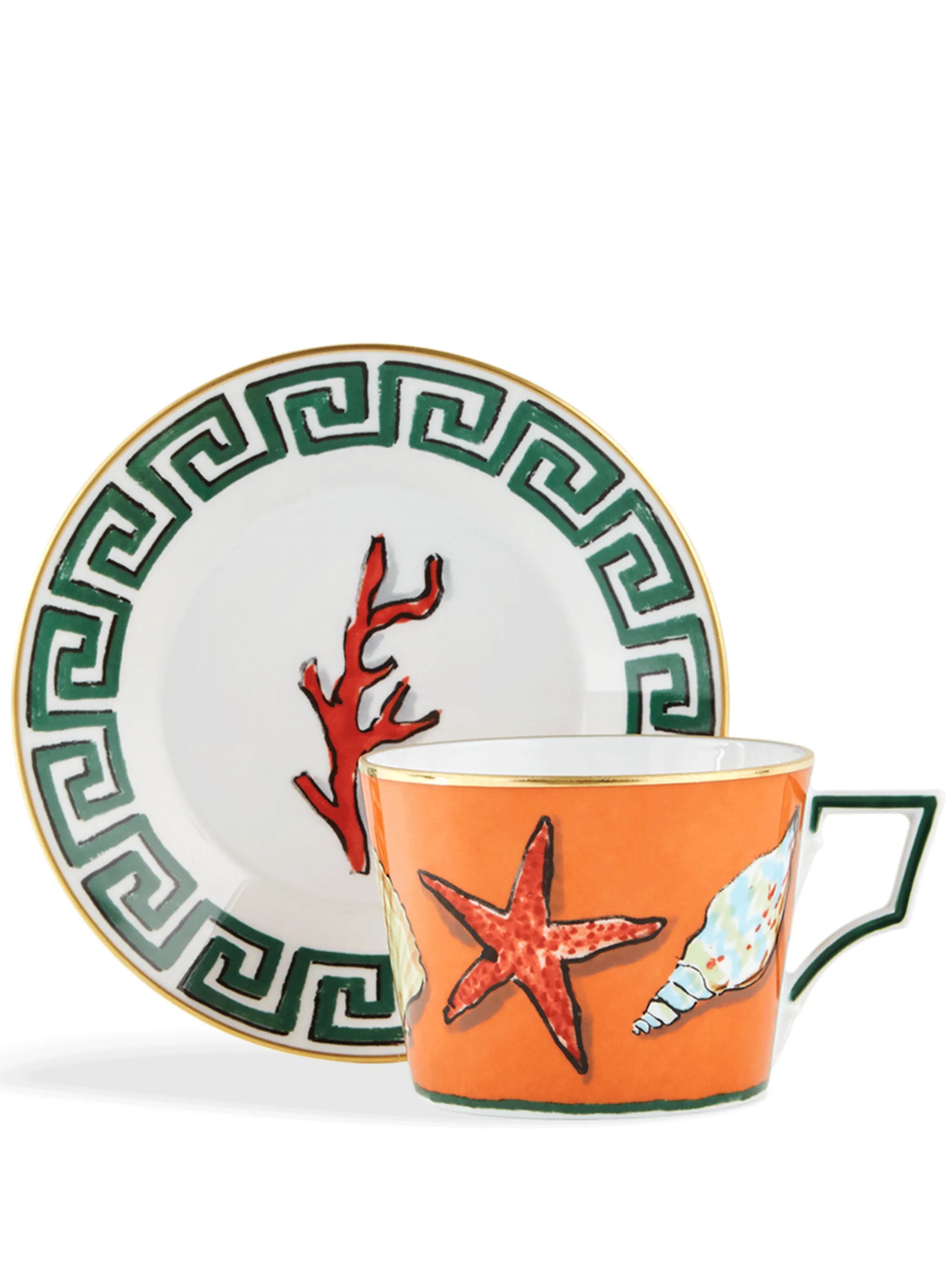 Il Viaggio Di Nettuno Rock Orange tea set for two