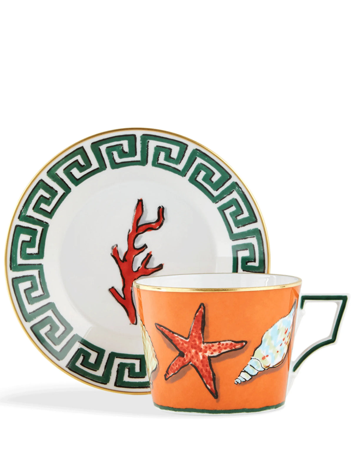 Il Viaggio Di Nettuno Rock Orange tea set for two