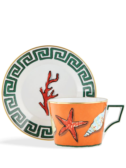 Il Viaggio Di Nettuno Rock Orange tea set for two