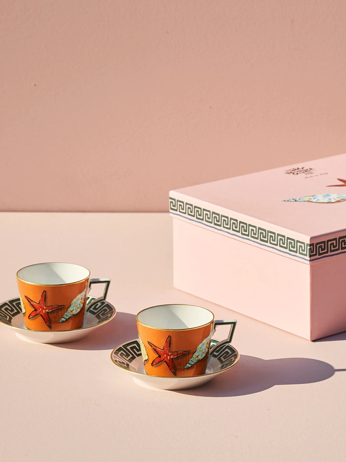 Il Viaggio Di Nettuno Rock Orange tea set for two