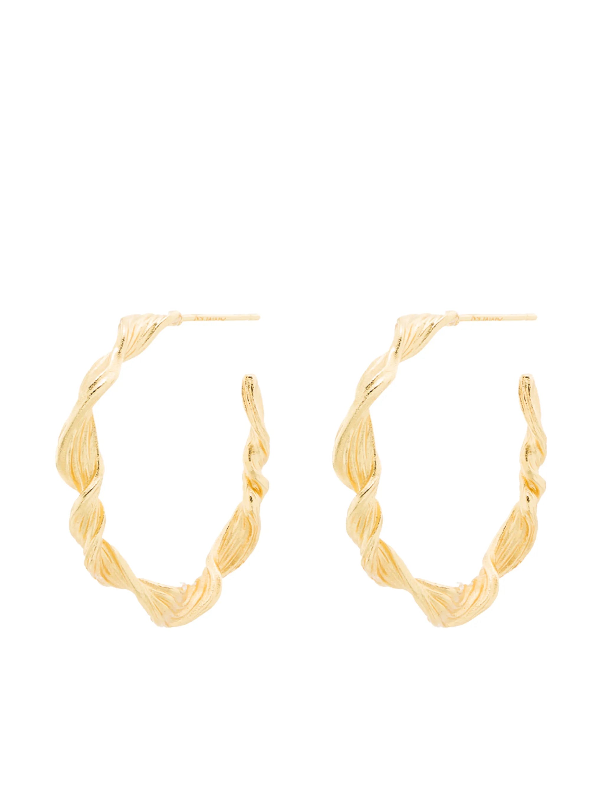 18kt gold plated brass Seaweed hoop earrings