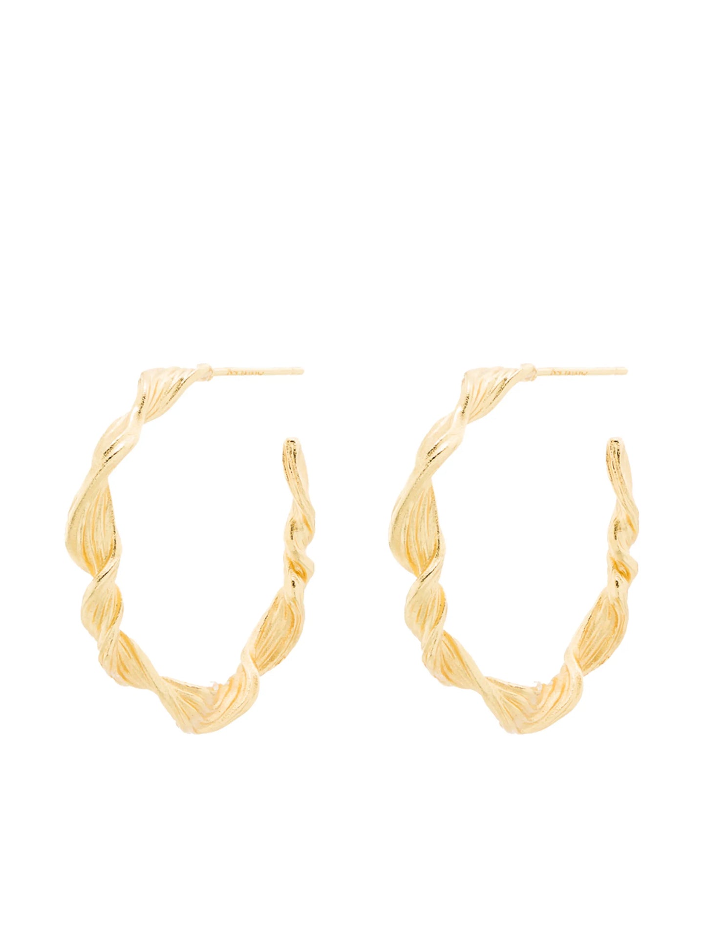 18kt gold plated brass Seaweed hoop earrings