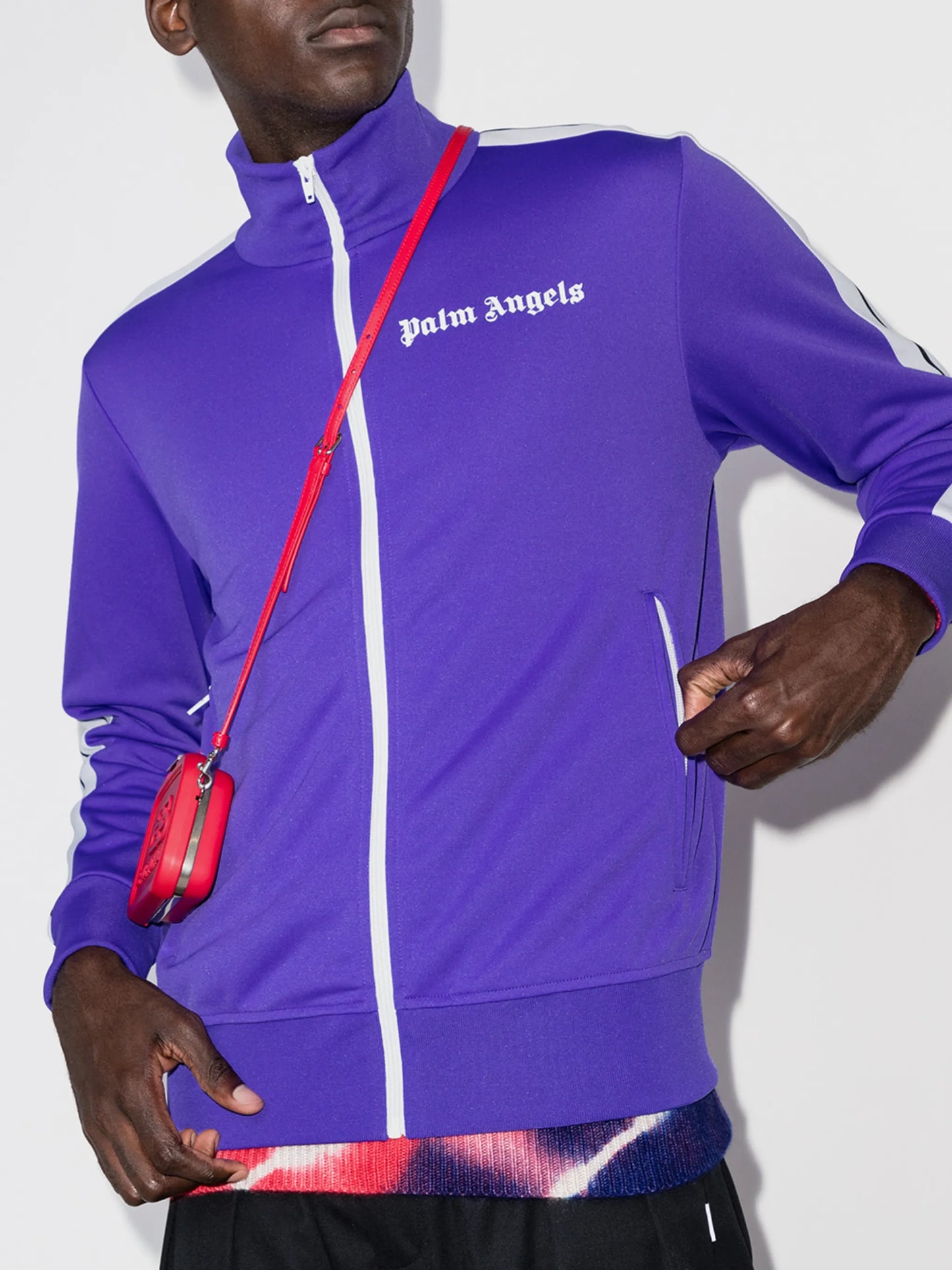 logo-print zip-up track jacket