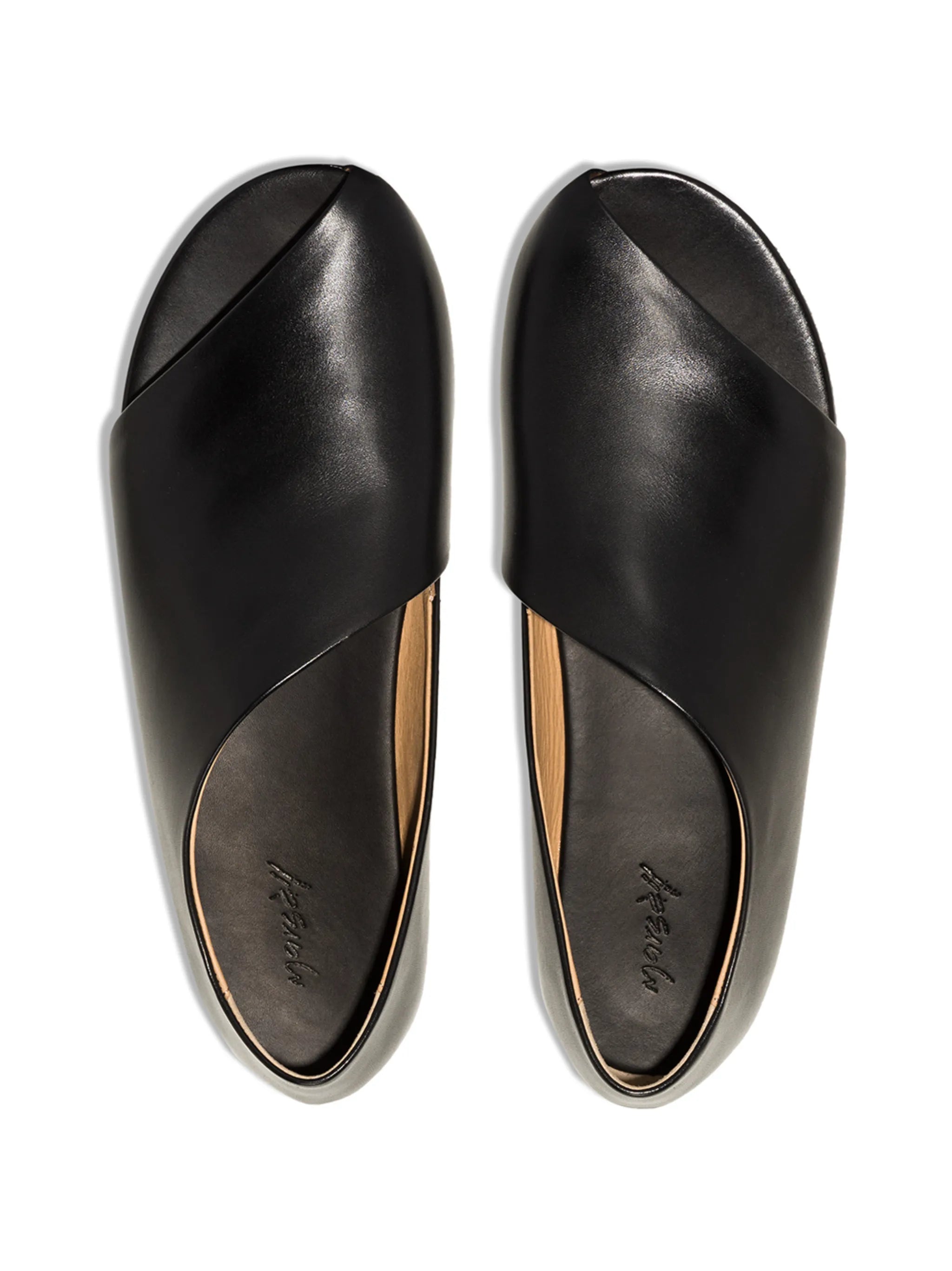 leather flat pumps