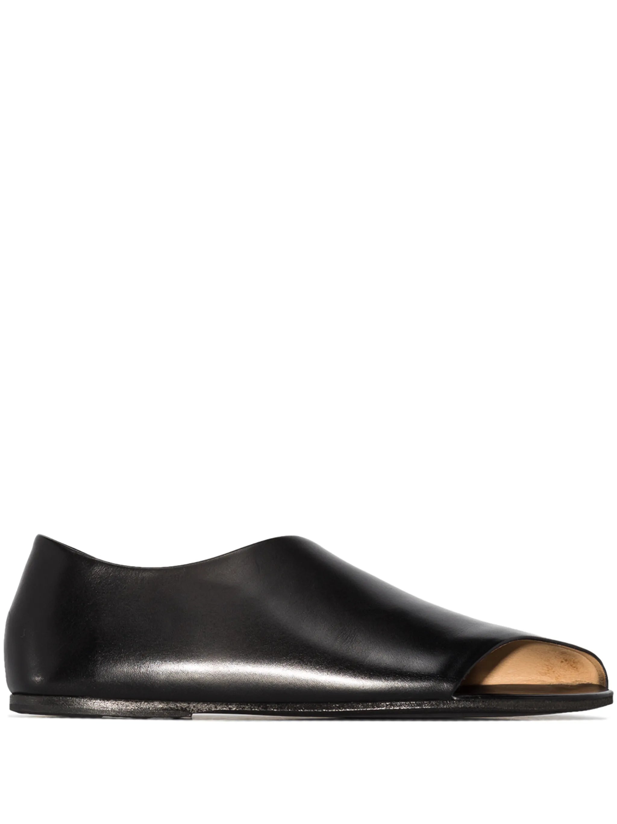 leather flat pumps