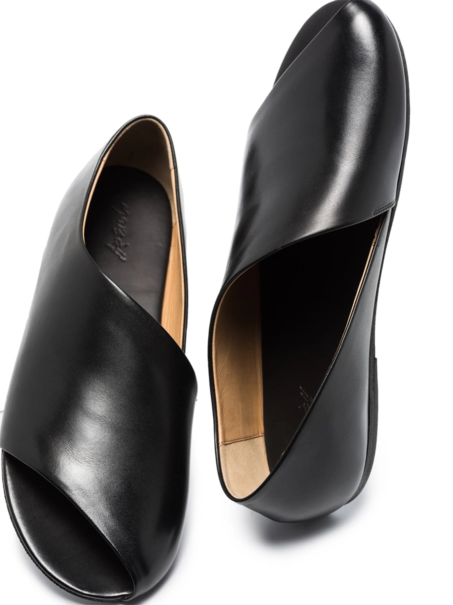 leather flat pumps