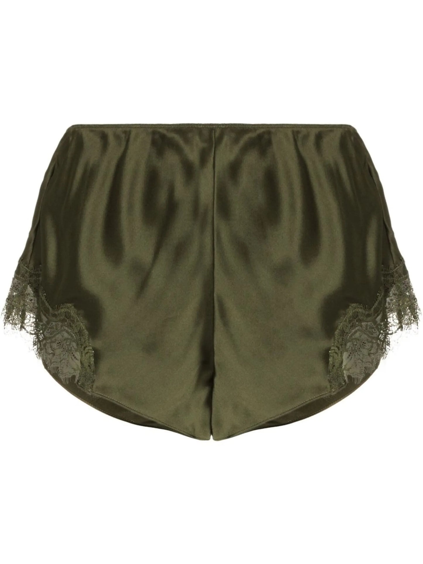 lace trim silk shorts