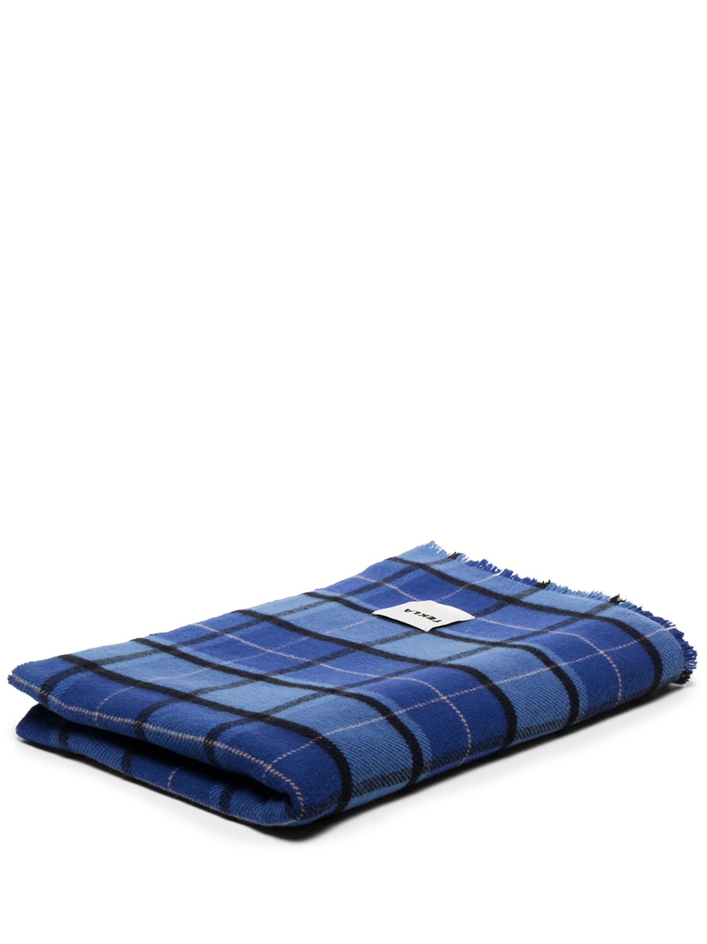 tartan-check wool blanket