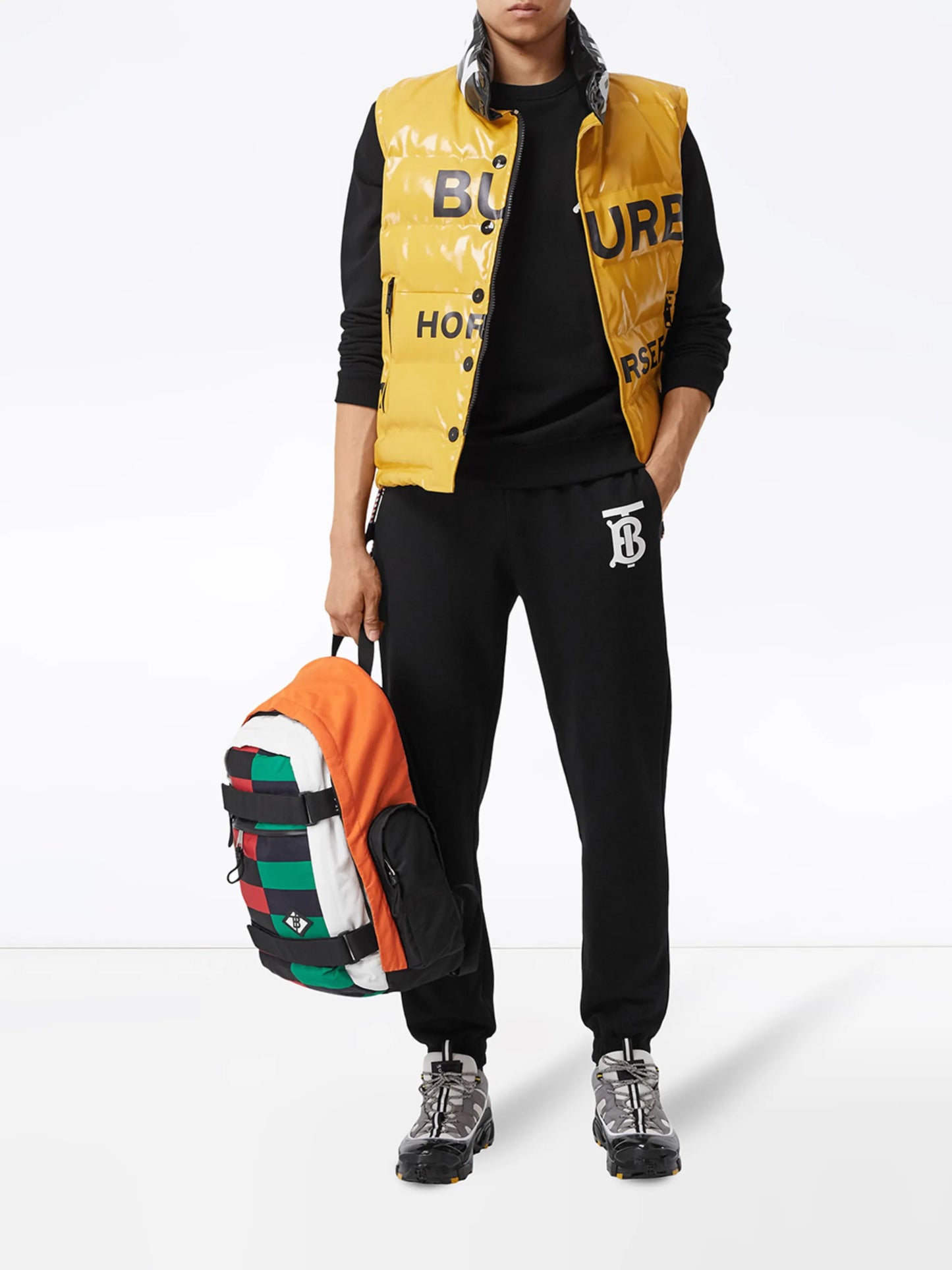 monogram logo cotton track trousers