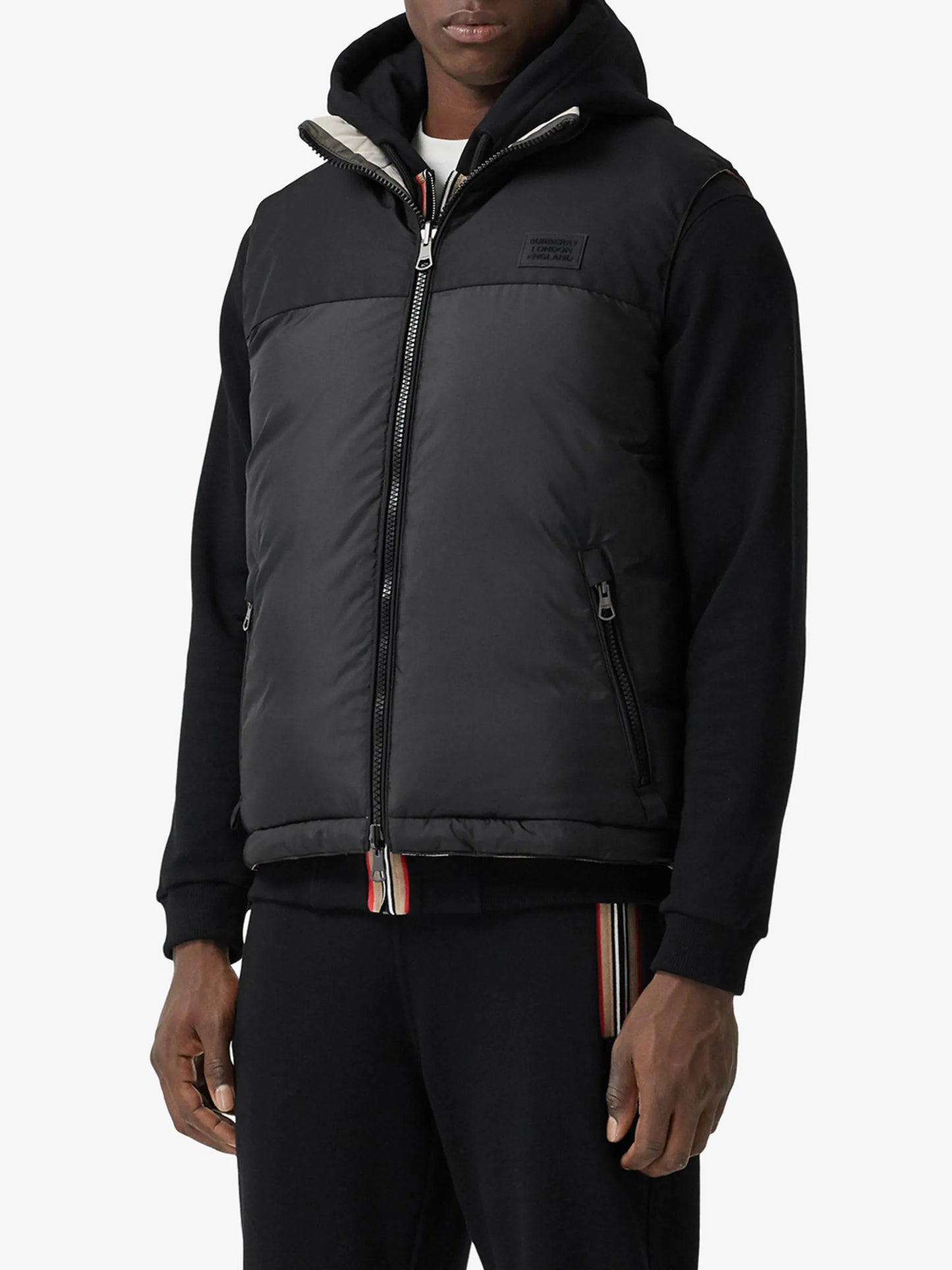 reversible check puffer gilet