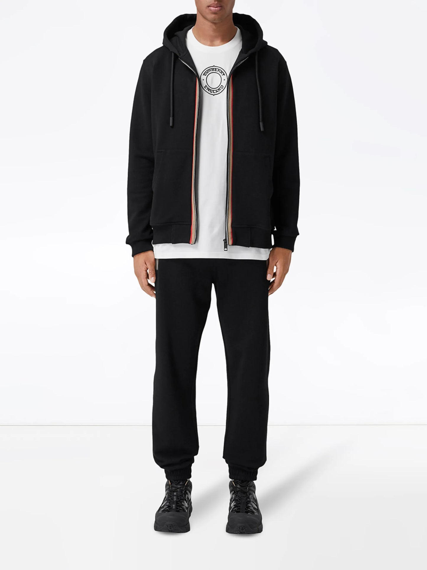 Icon Stripe zip-up hoodie