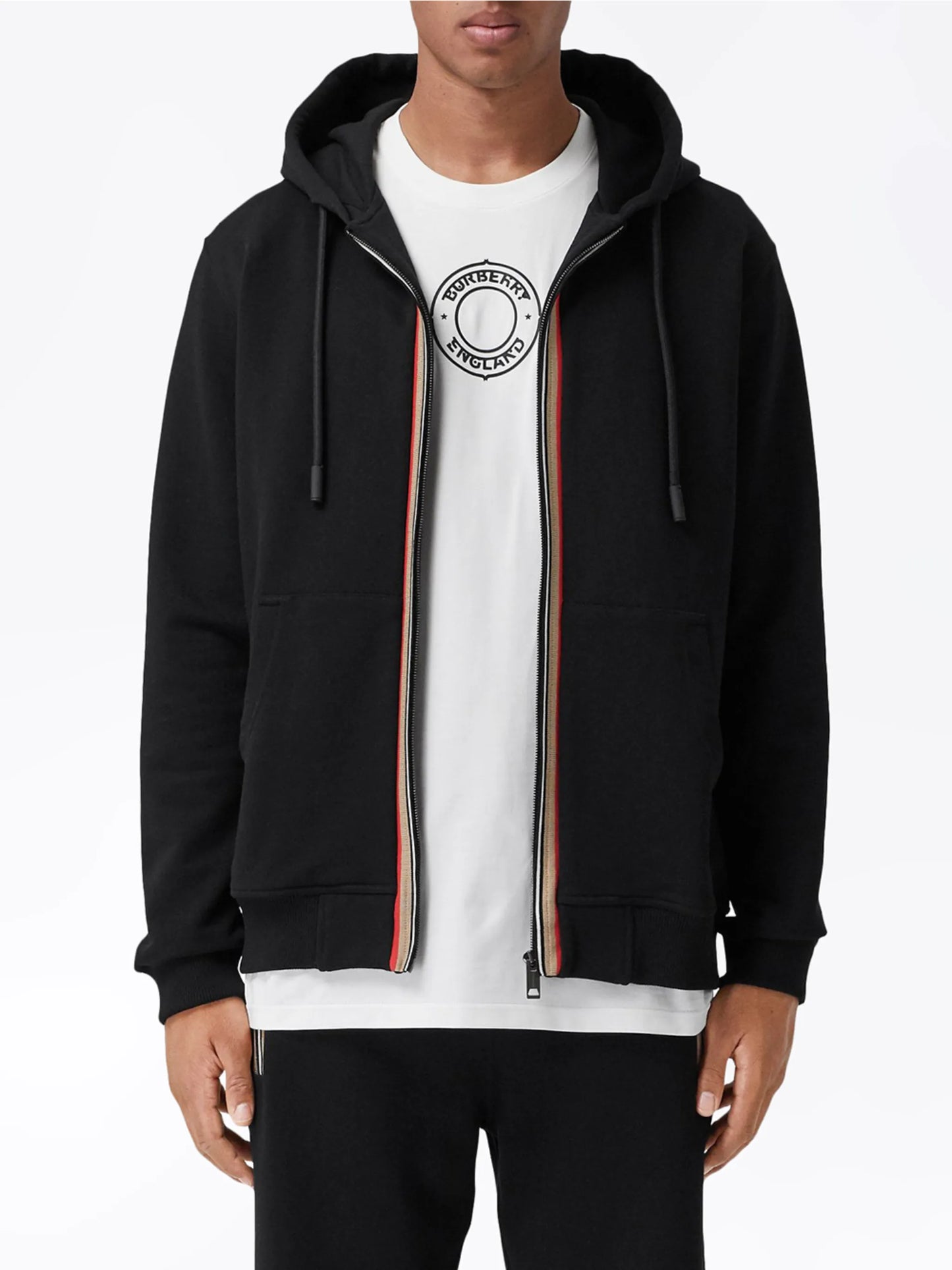 Icon Stripe zip-up hoodie