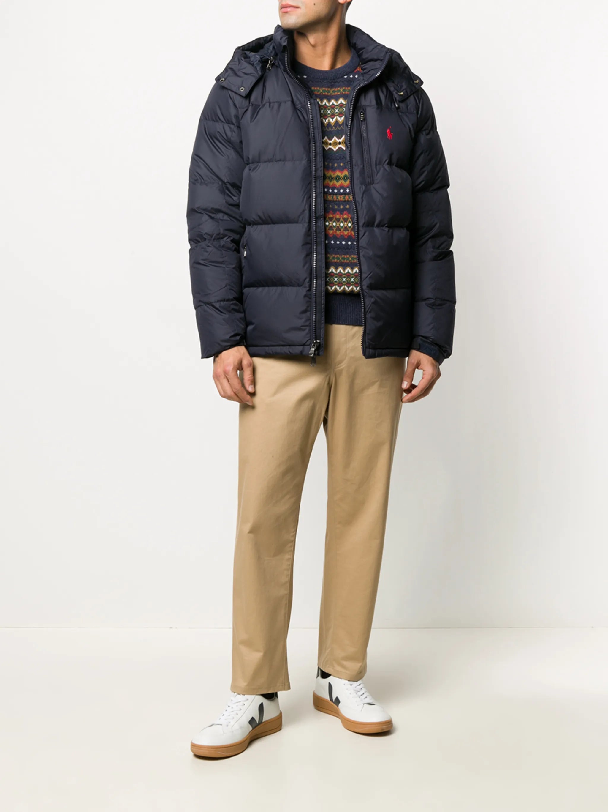 Pony Logo hooded puffer jacket