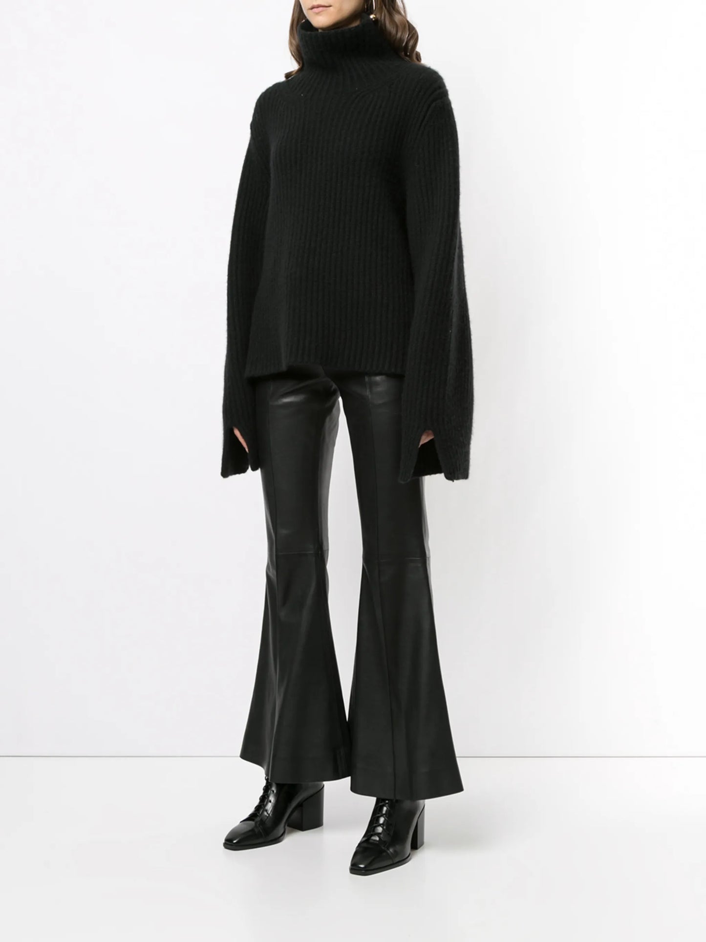 ribbed long-sleeve jumper