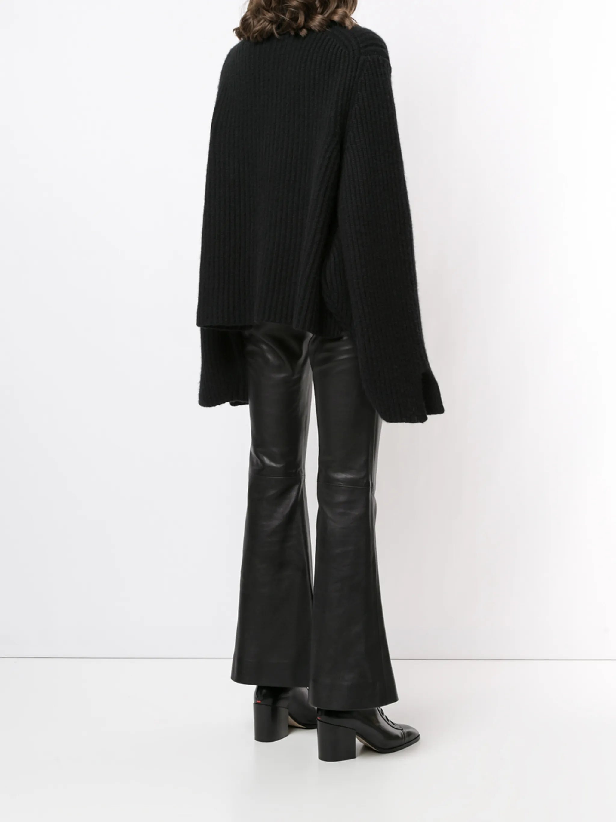 ribbed long-sleeve jumper