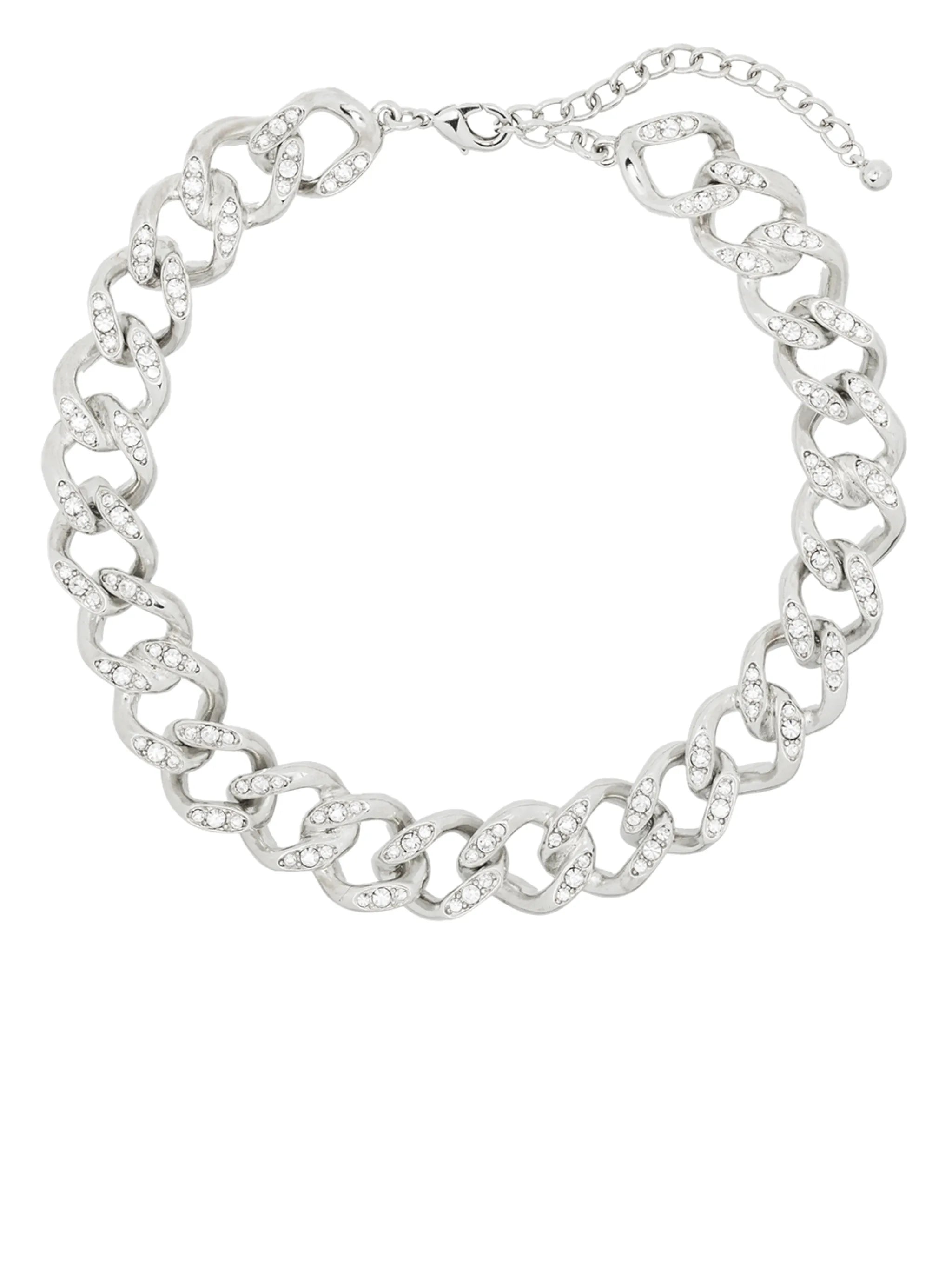 crystal-embellished chain necklace